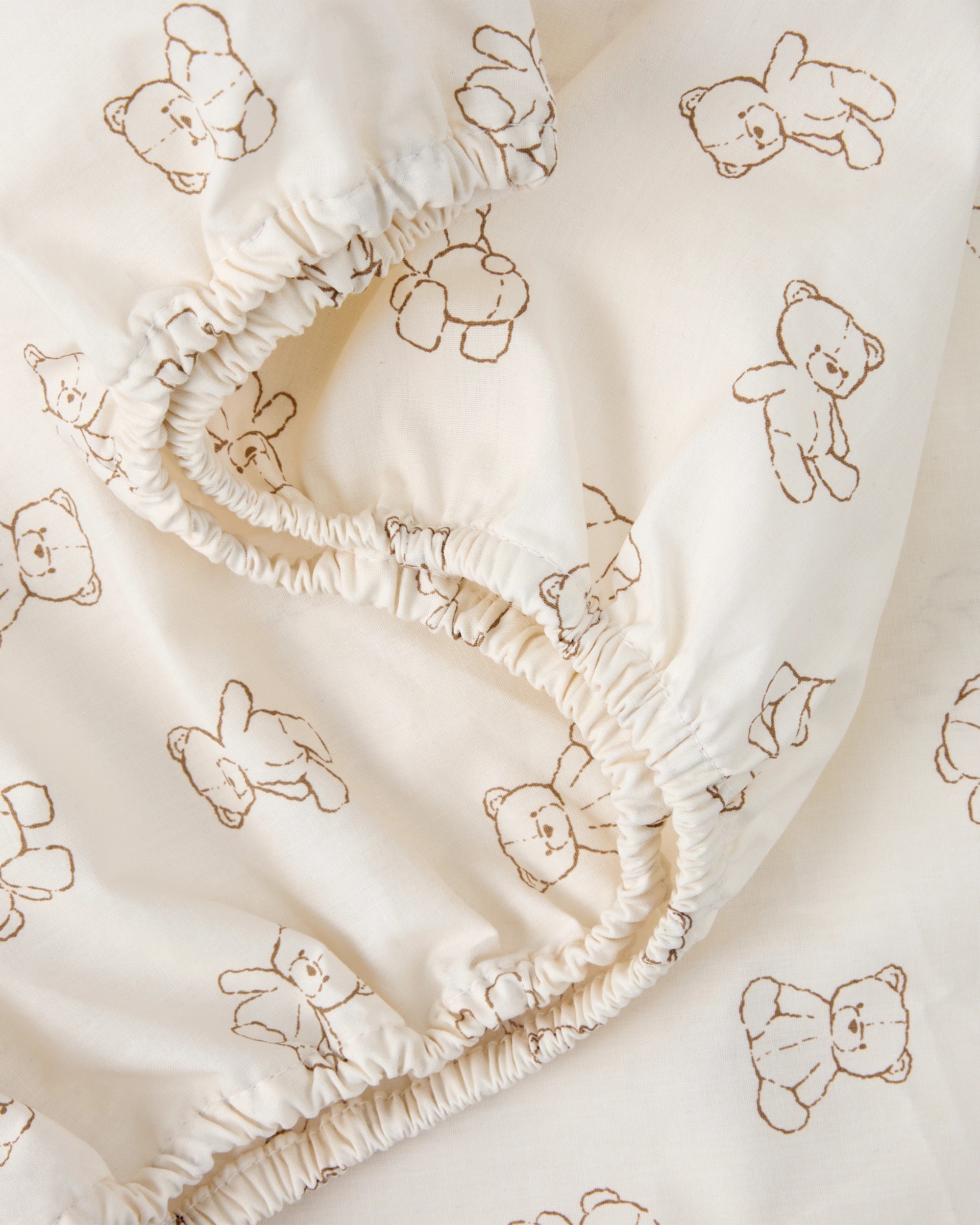 4 2 Pack 225 Thread Count Organic Cotton Fitted Cot Sheets - Bears and Checkered, 4 of 6