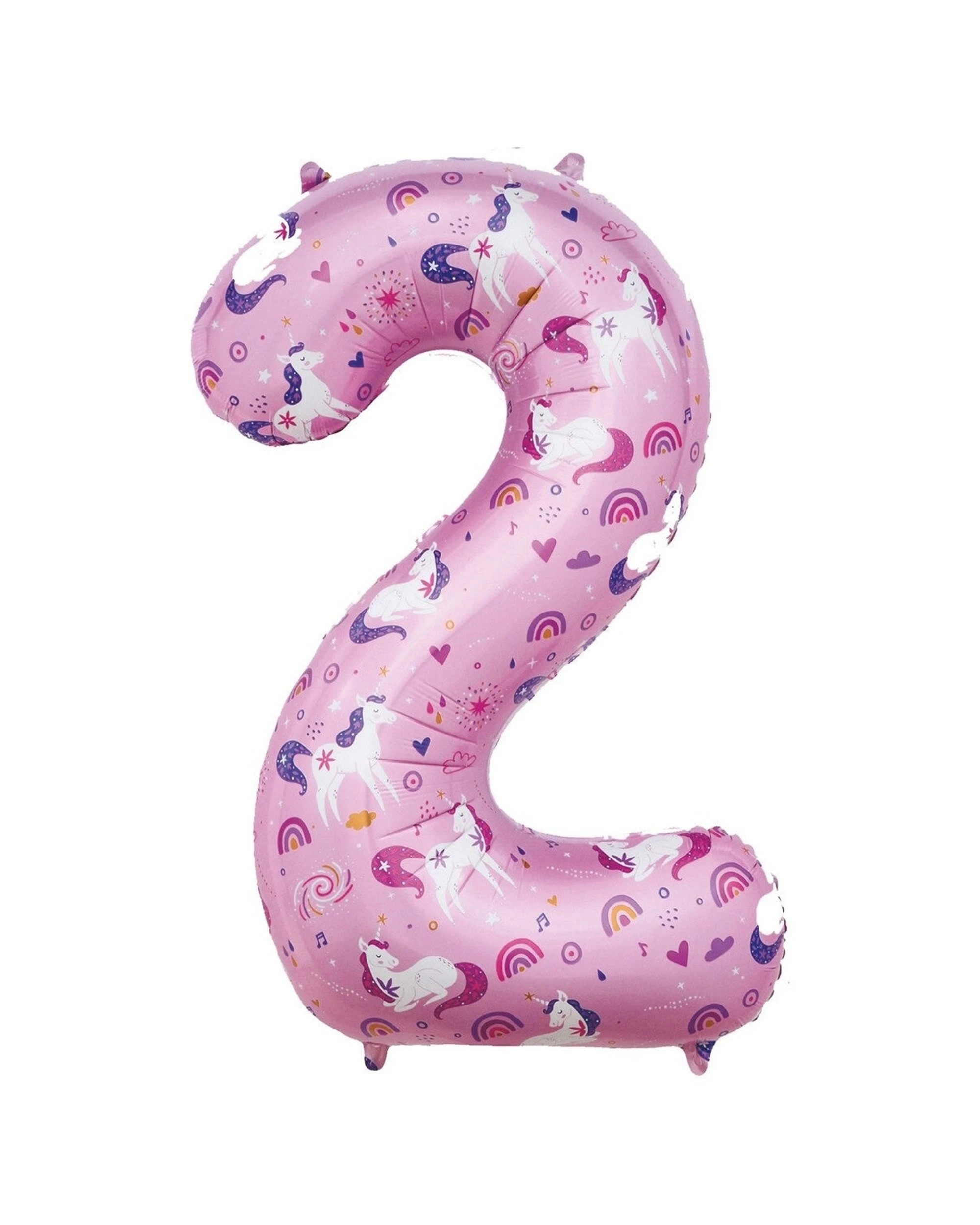 1 Meteor Party Numeral Foil Balloon Unicorn Number 2 34in - Pink, 1 of 1