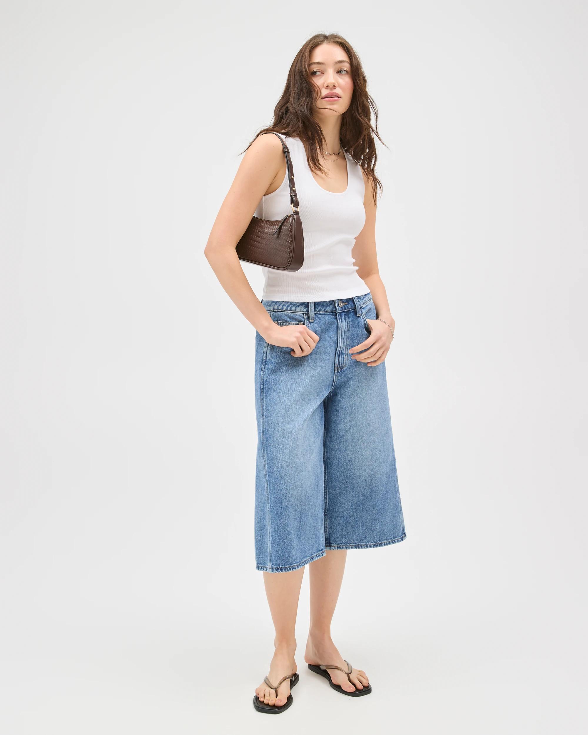 1 Lily Loves Australian Cotton Blend Scoop Neck Ribbed Tank Top WHITE, 1 of 7