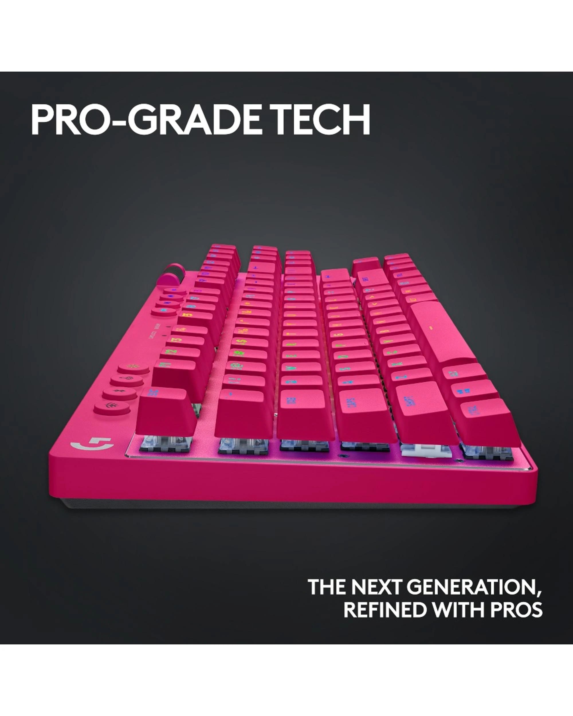 7 Logitech G PRO X TKL LIGHTSPEED Gaming Keyboard - Magenta - Pink, 7 of 8