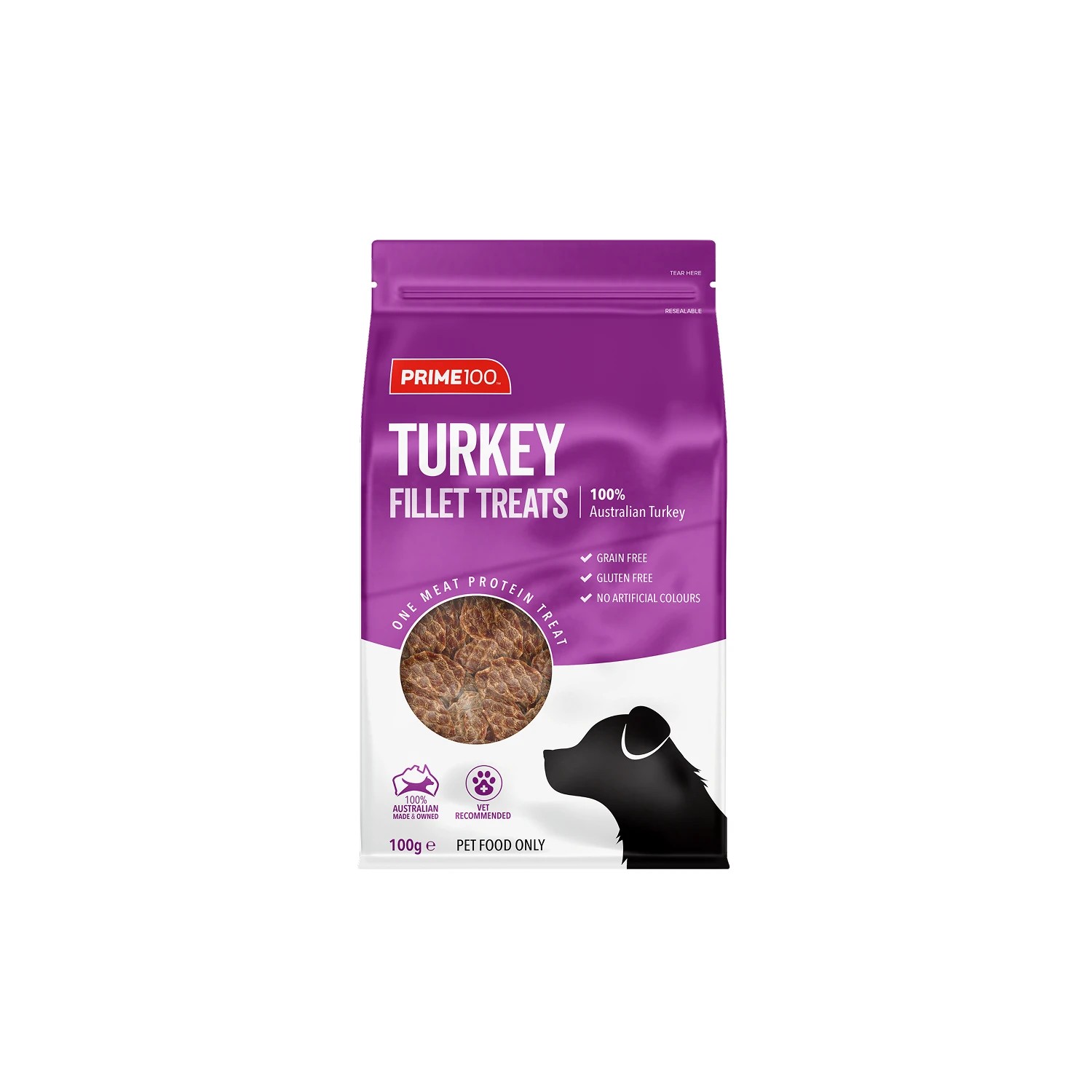1 Prime100 Turkey Fillets Dog Treats - 100g, 1 of 1
