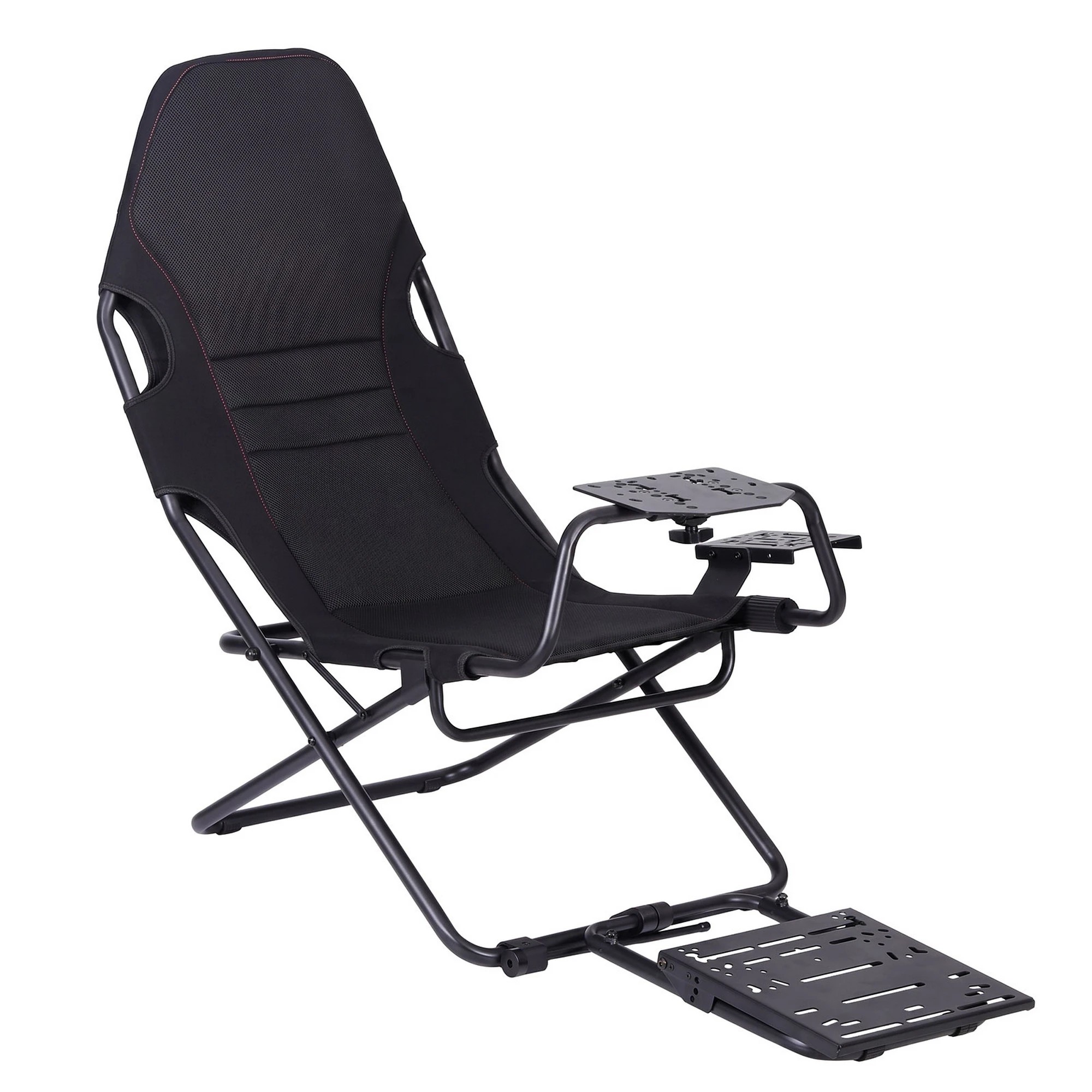 3 Artiss Steel Foldable Racing Simulator Cockpit Seat Wheel Stand Gear Shifter Mount - Black, 3 of 8