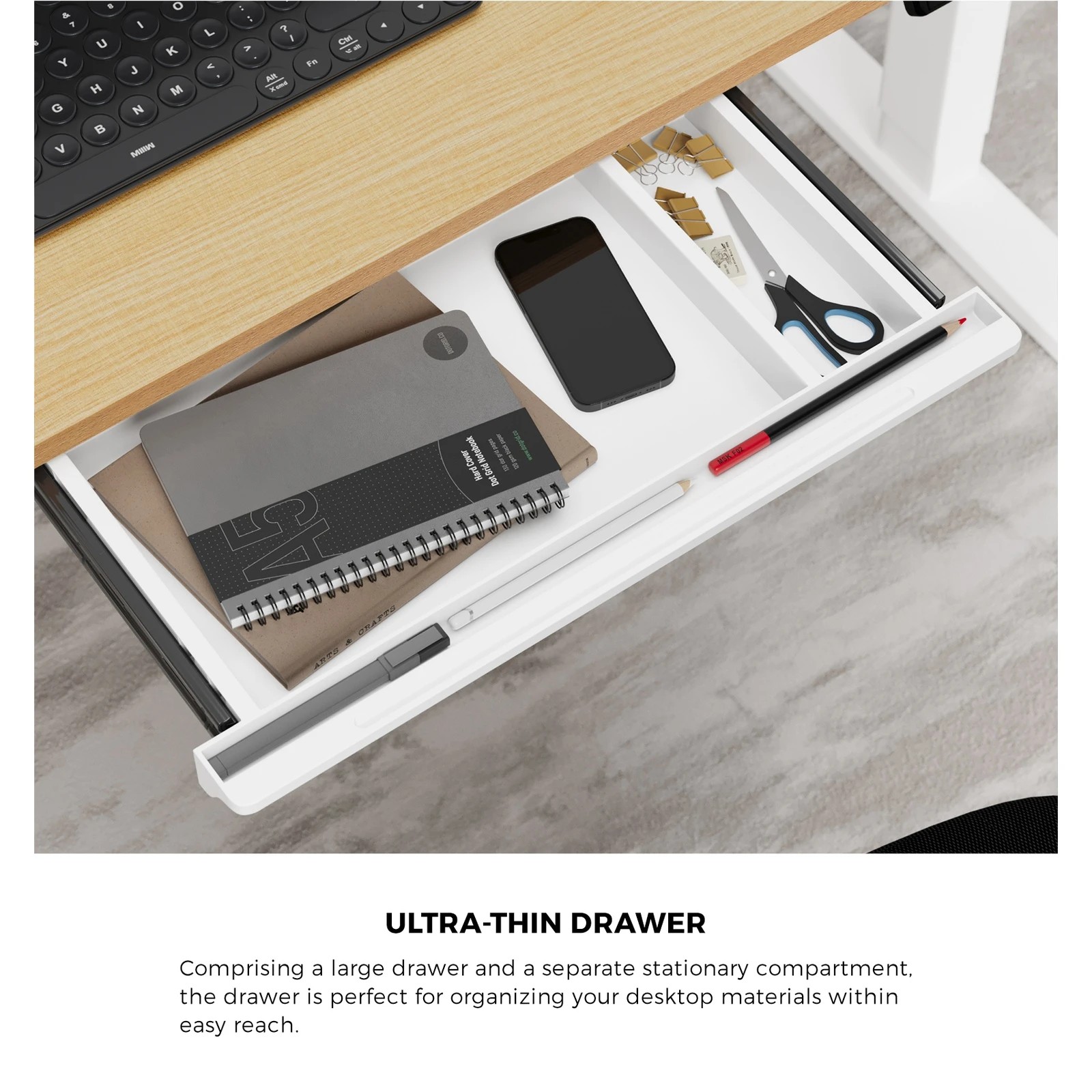 2 Oikiture 140cm Electric Standing Desk With Drawer Height Adjustable
 - Multi, 2 of 4