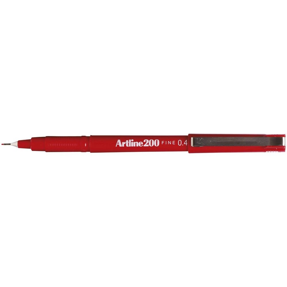 2 Artline 200 Fineliner 0.4mm Red 2 Pack, 2 of 2