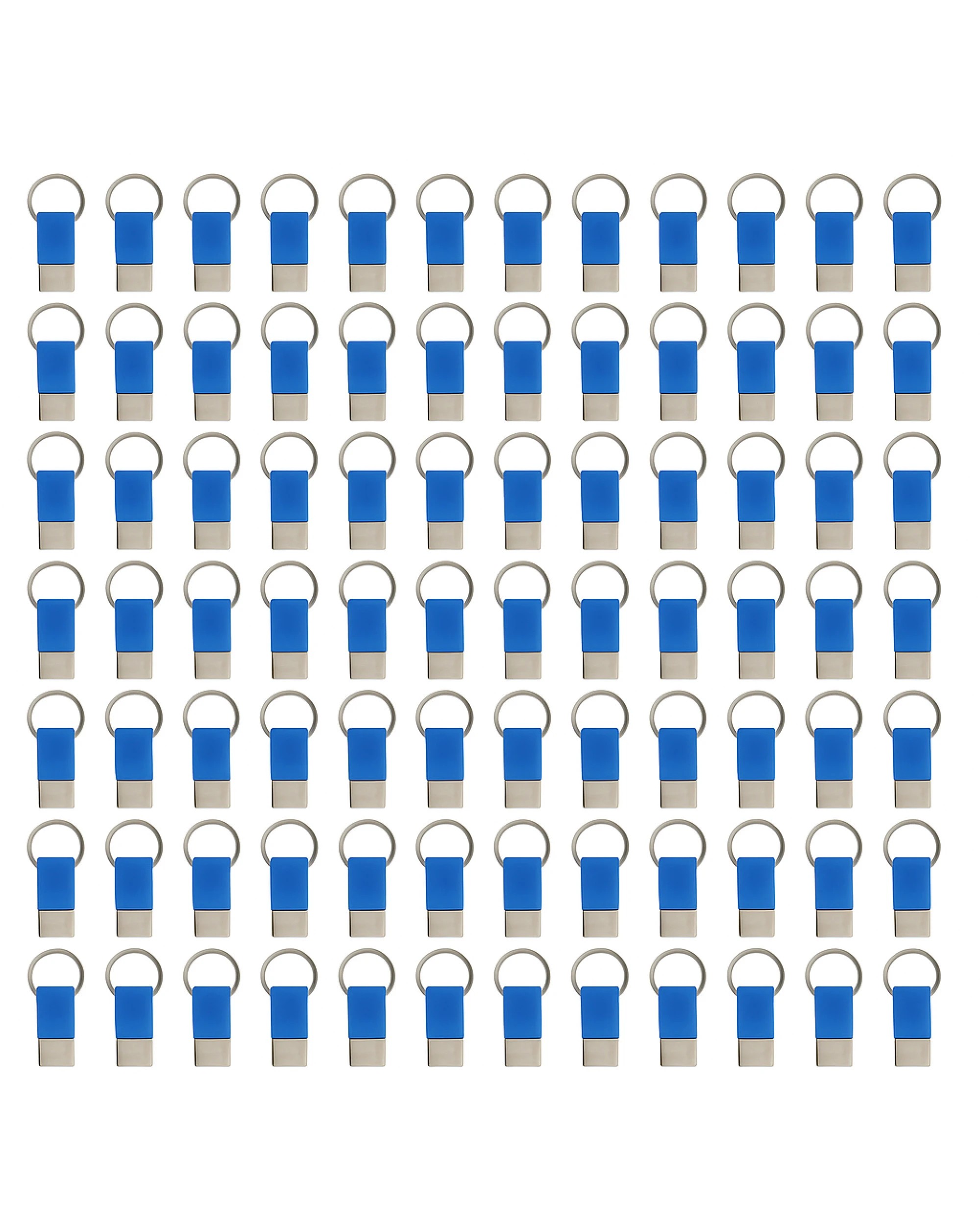 1 BR Home 100 Pack Coda Key Tags with Keyrings in Blue, 1 of 2