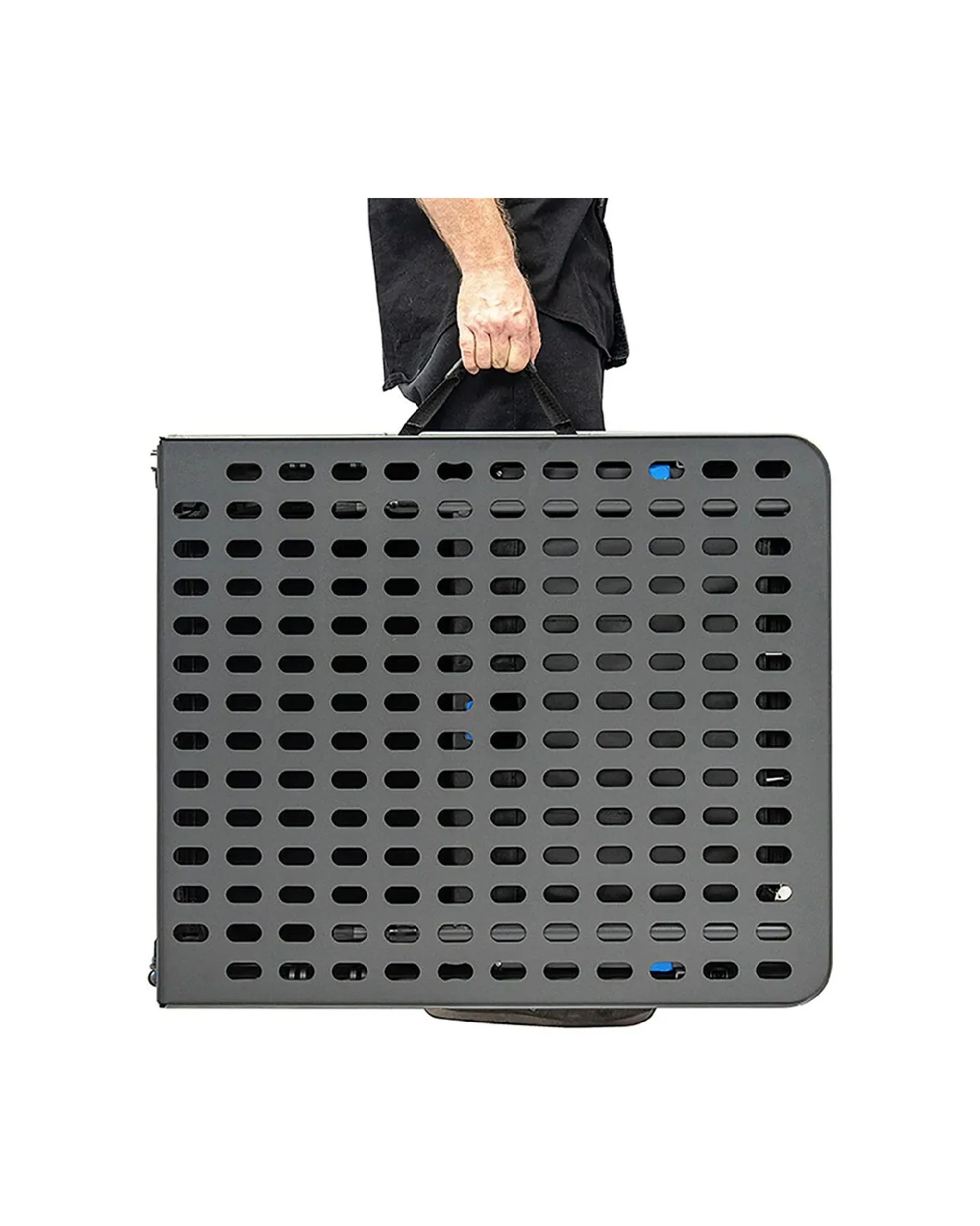 9 Quest Foldable Steel Grill Table Adjustable Height With Organiser - Black, 9 of 9