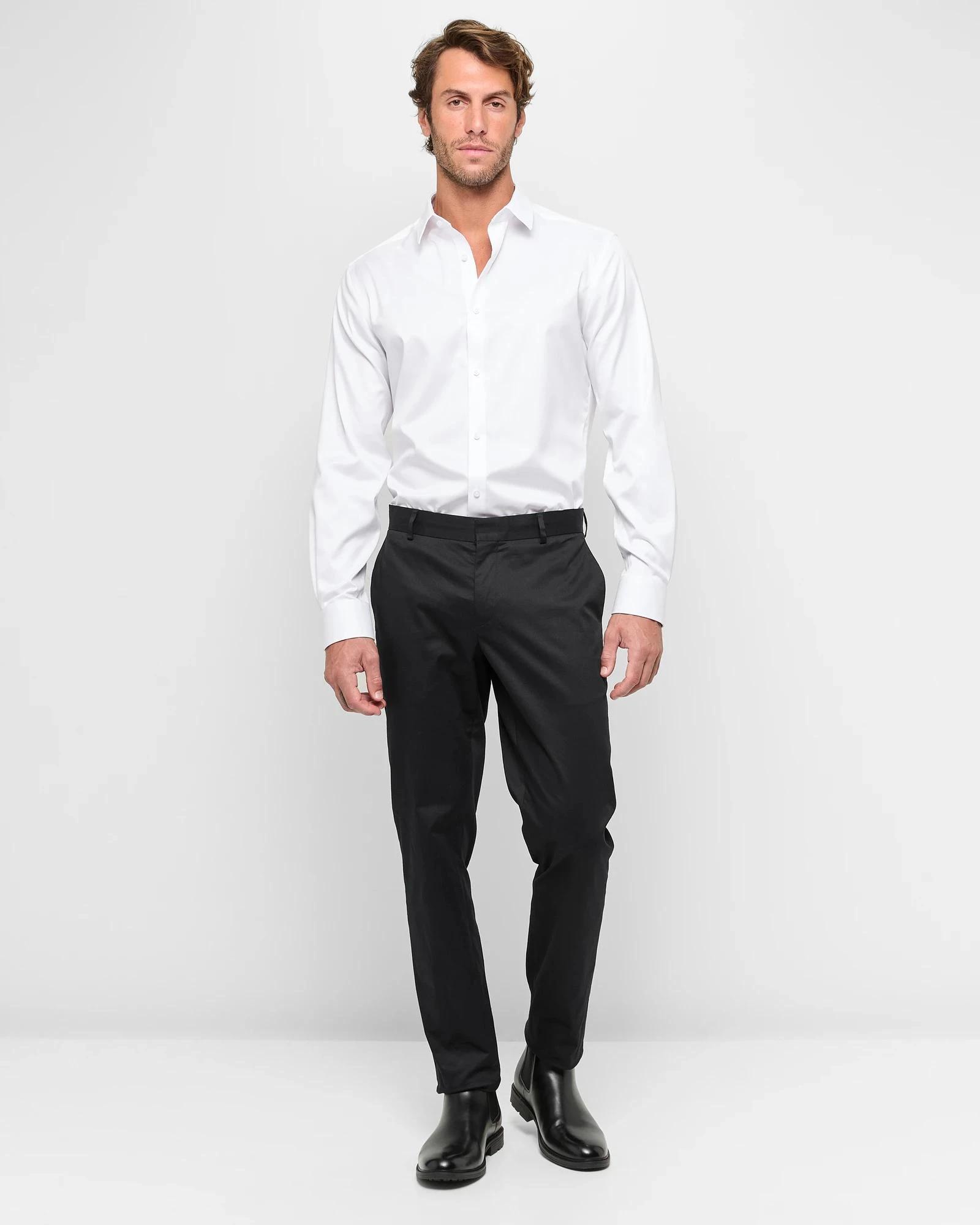 2 Preview Non Iron Long Sleeve Business Shirt NEW WHITE, 2 of 7