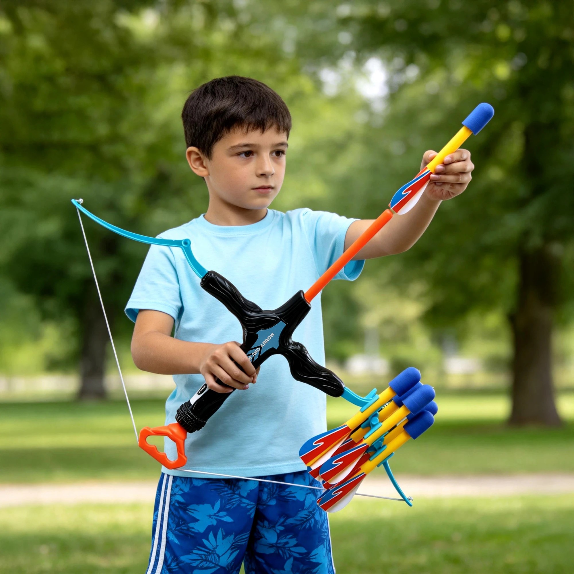 6 Keezi Kids Bow and Arrow Set Outdoor Sport Game Archery Toys 6 Arrows Children Gifts - Blue, 6 of 9
