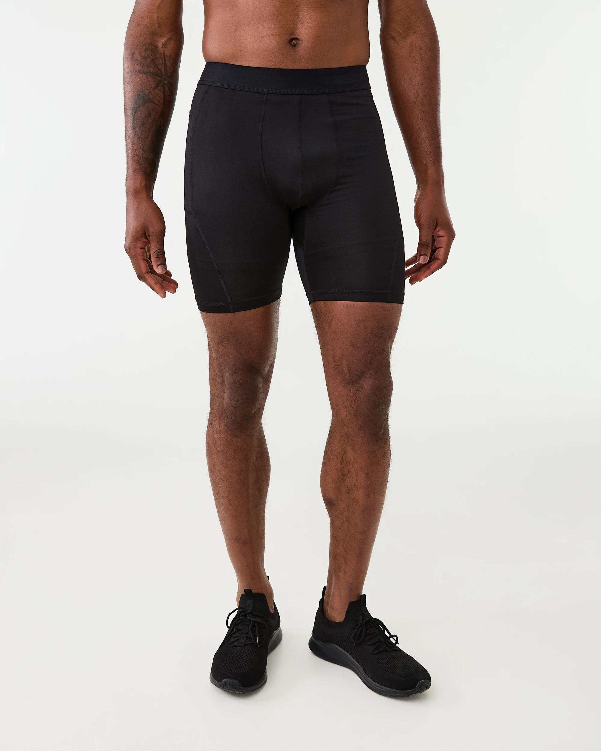 6 Active Mens Training Shorts BLACK, 6 of 6