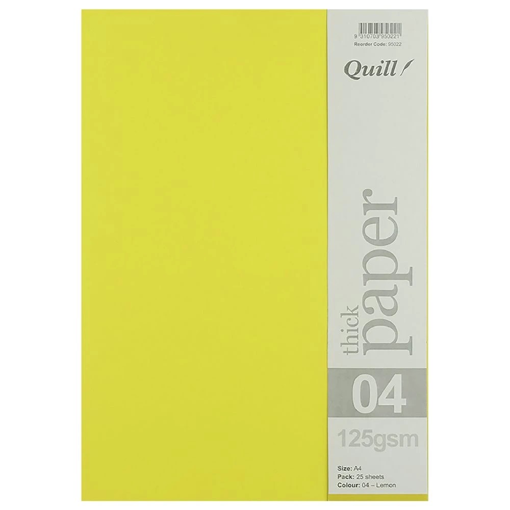 3 Quill A4 125gsm Paper Lemon 25 Pack, 3 of 4
