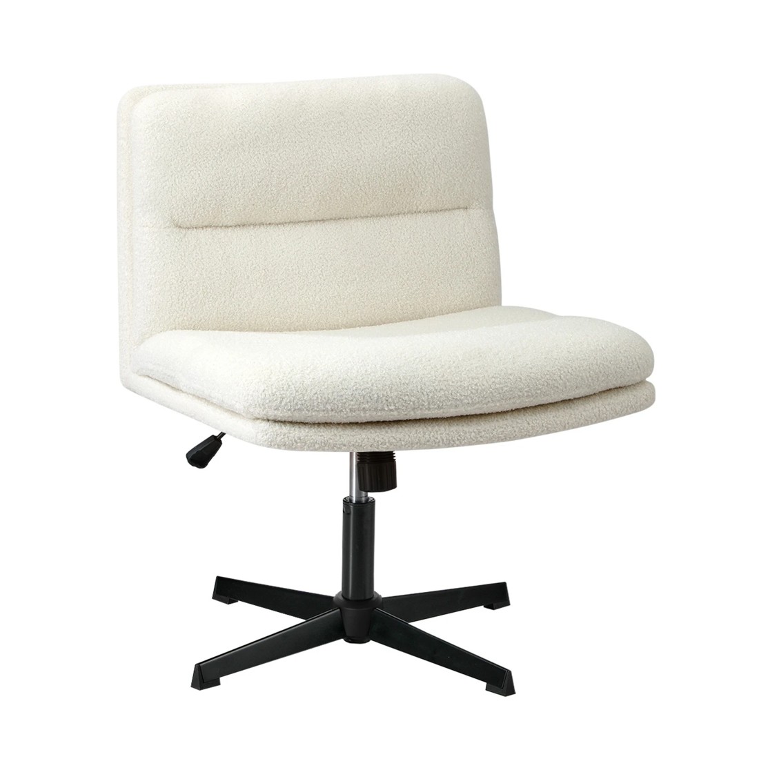 1 Oikiture Armless Office Desk Chair Boucle
 - White, 1 of 10