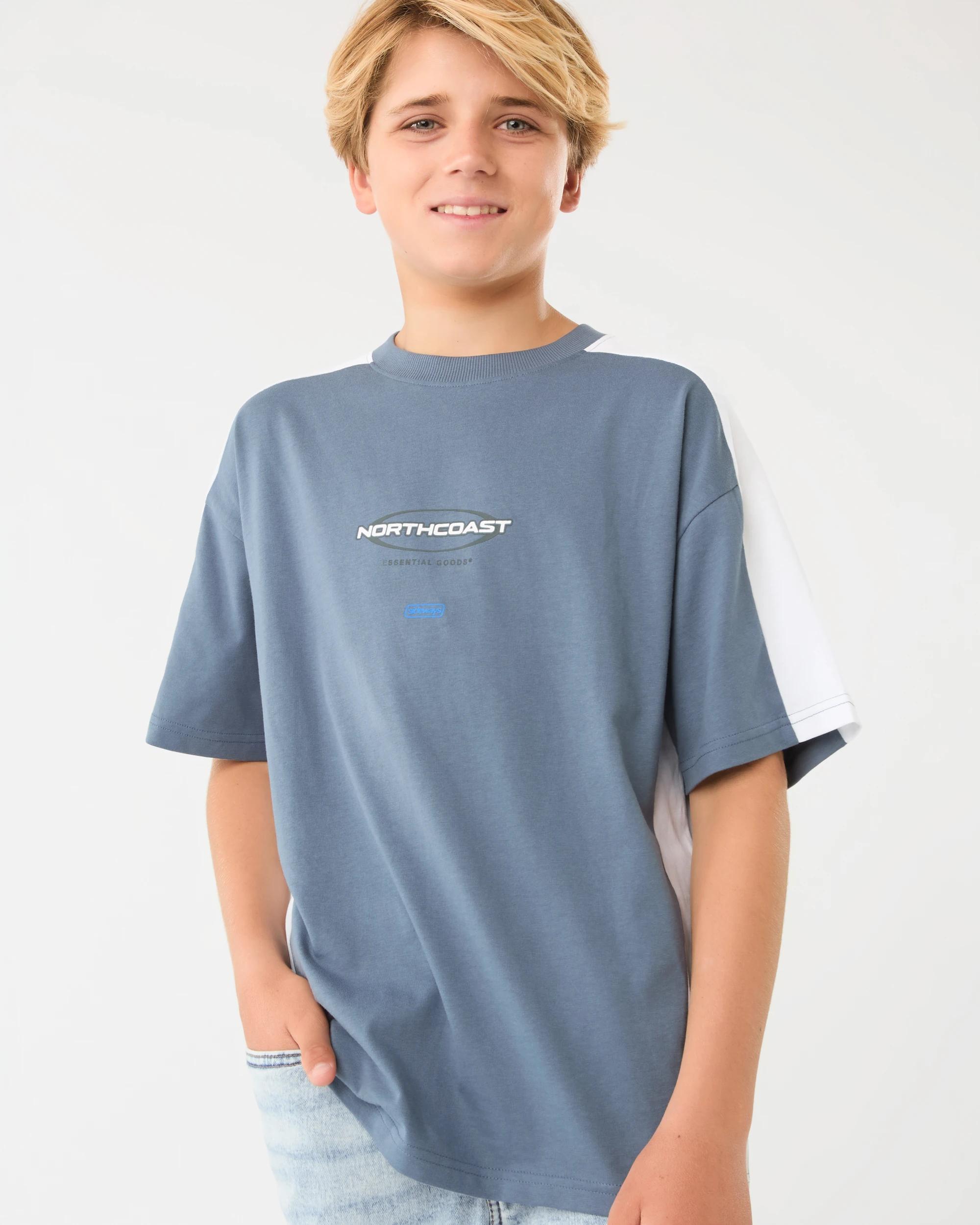 3 Short Sleeve Panelled Printed T-shirt Chinablue, 3 of 8