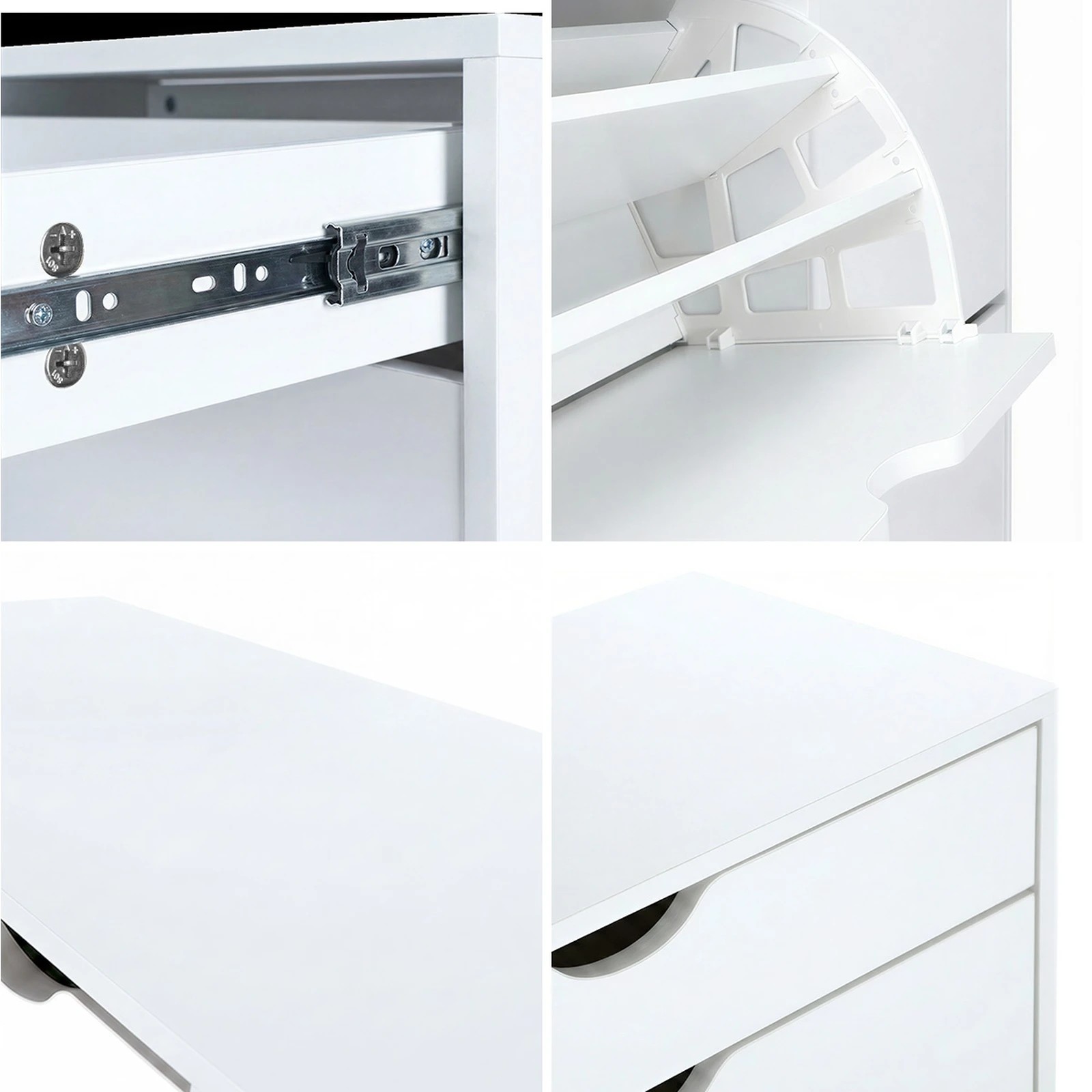 5 Oikiture Shoe Rack Shoe Storage Cabinet Cupboard Organiser Shelf 36 Pairs - White, 5 of 9