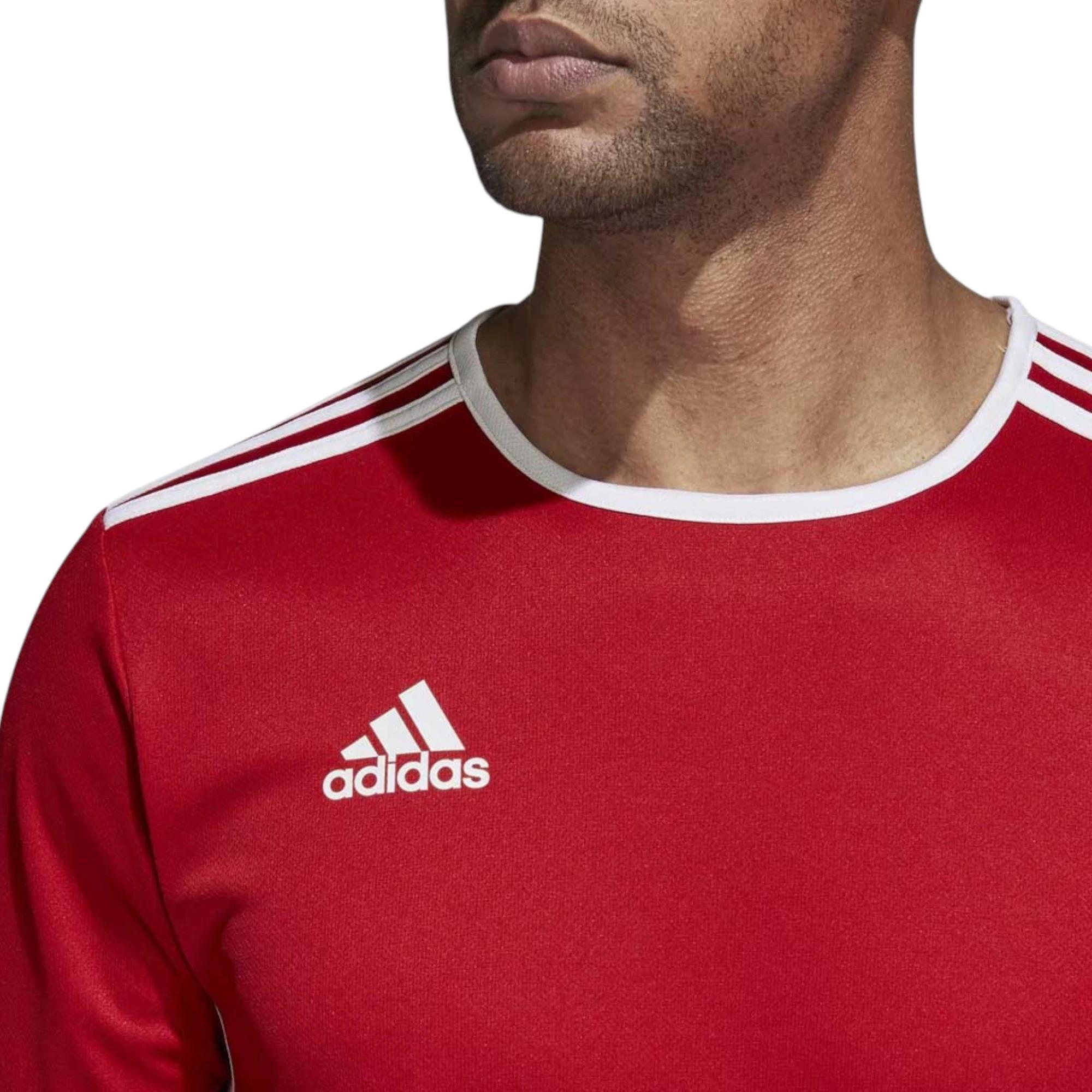 5 Adidas Mens Entrada 18 Red/ White Football T-Shirt Athletic Soccer Jersey RED/WHITE, 5 of 5
