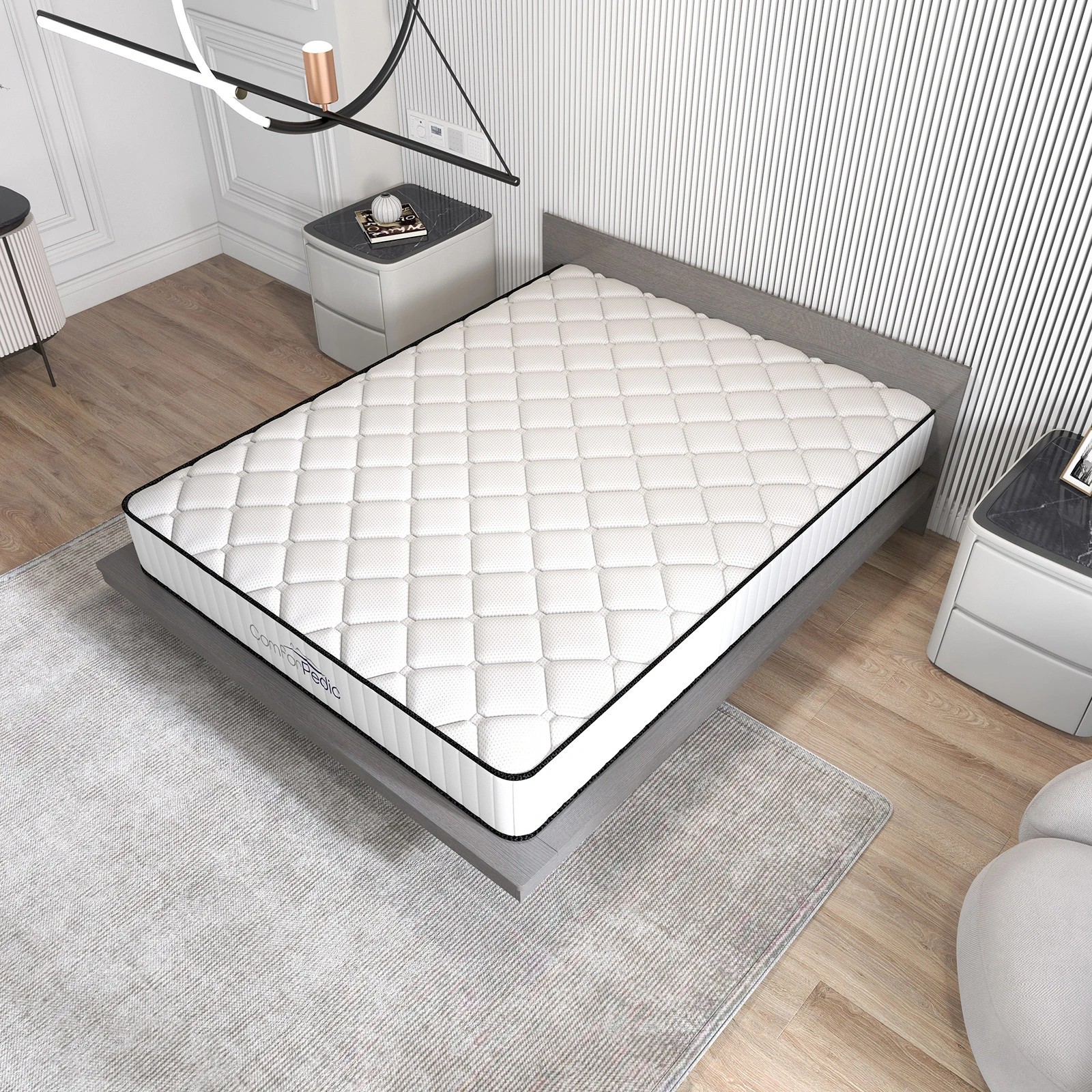 5 Royal Comfort Mattress 5 Zone Medium Support Foam Bonnell Spring 21CM - King Single Bed - White, 5 of 8