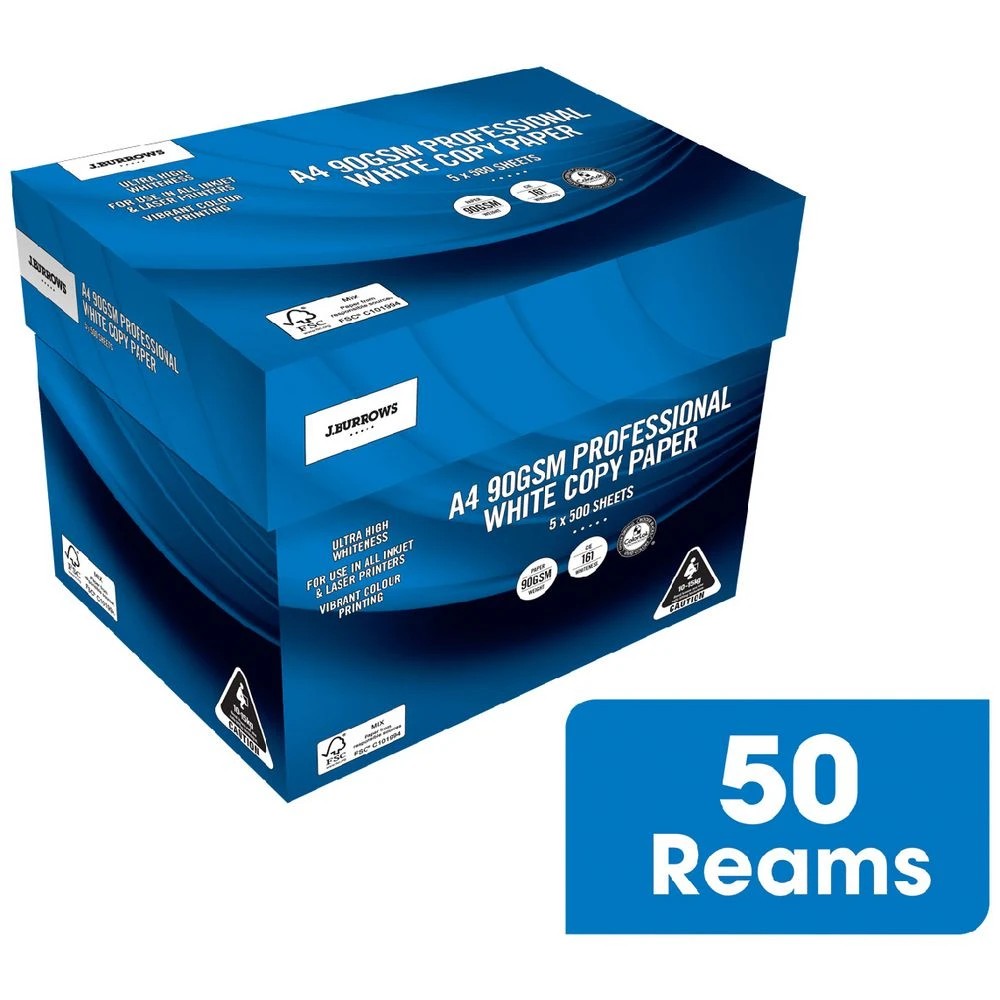 1 J.Burrows 90gsm Pro A4 Copy Paper 500 Sheets 50 Reams, 1 of 1