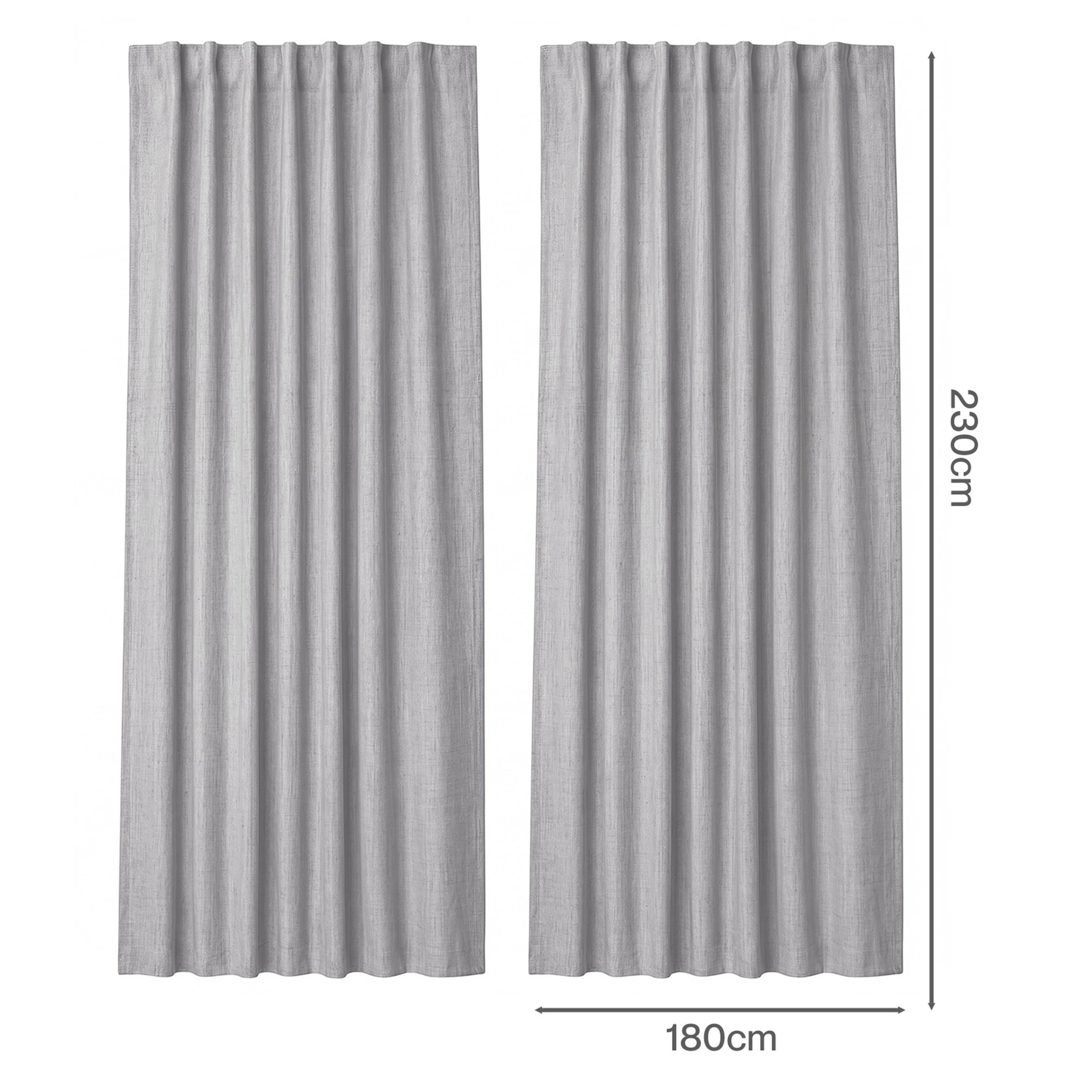 3 Marlow Blackout Curtains 2 Panels Thermal Linen Look Blockout Drapes 180 x 230cm, 3 of 8