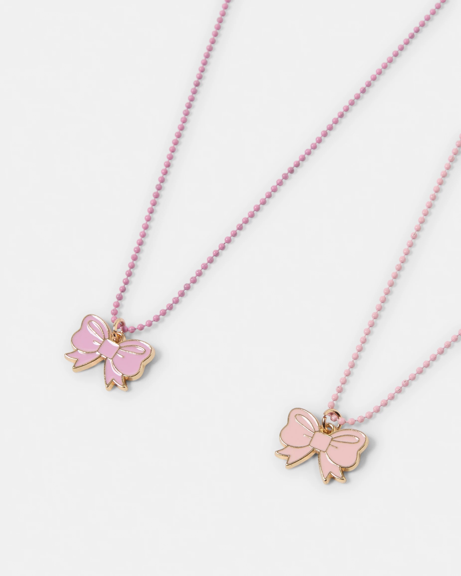 2 2 Pack Bow BFF Necklace - Pink, 2 of 3