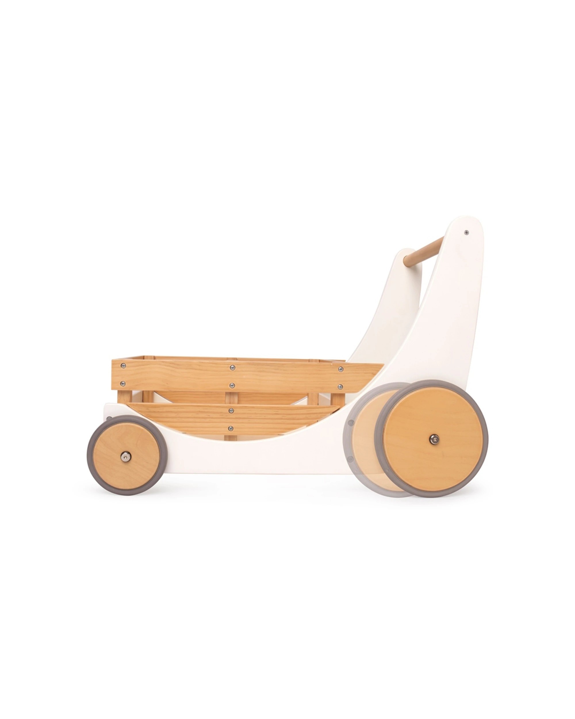 1 Kinderfeets Wooden 62cm Cargo Walker Baby Toddler Walker Wagon 12 Months Plus
 - White, 1 of 8