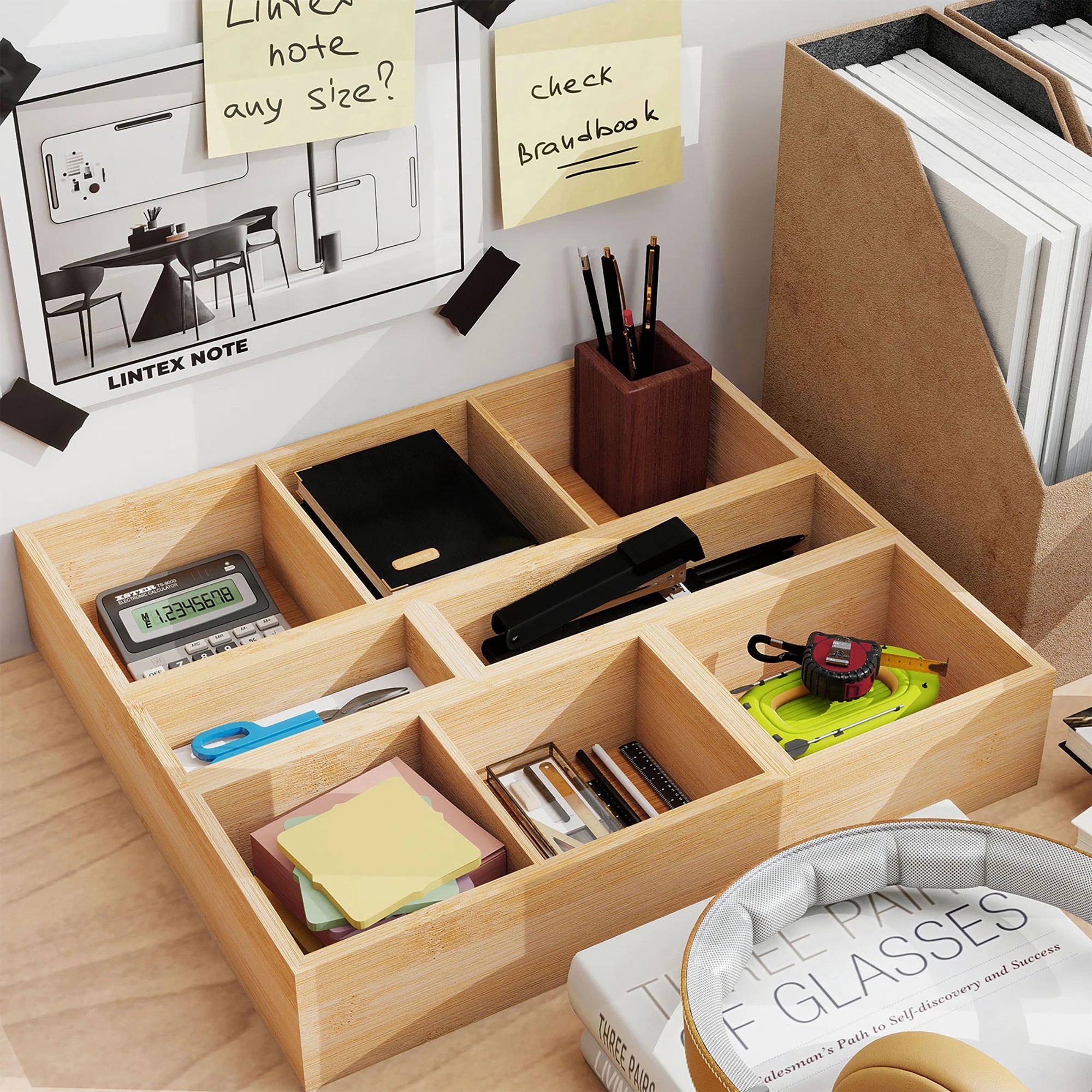 8 Toque 5 Pcs Bamboo Drawer Organiser, 8 of 9