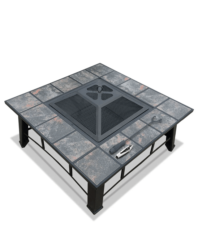 Grillz Fire Pit BBQ Grill Ice Bucket 4 In 1 Table - B