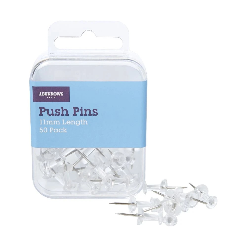 2 J.Burrows Push Pins Clear 50 Pack, 2 of 6