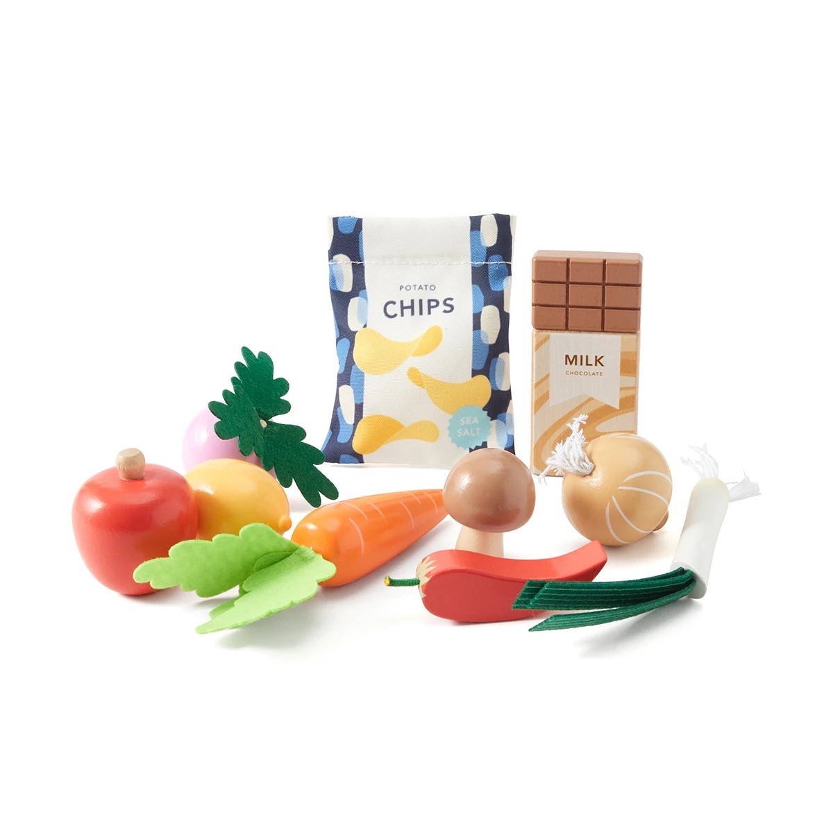 3 21 Piece Wooden Grocery Food Playset, 3 of 5