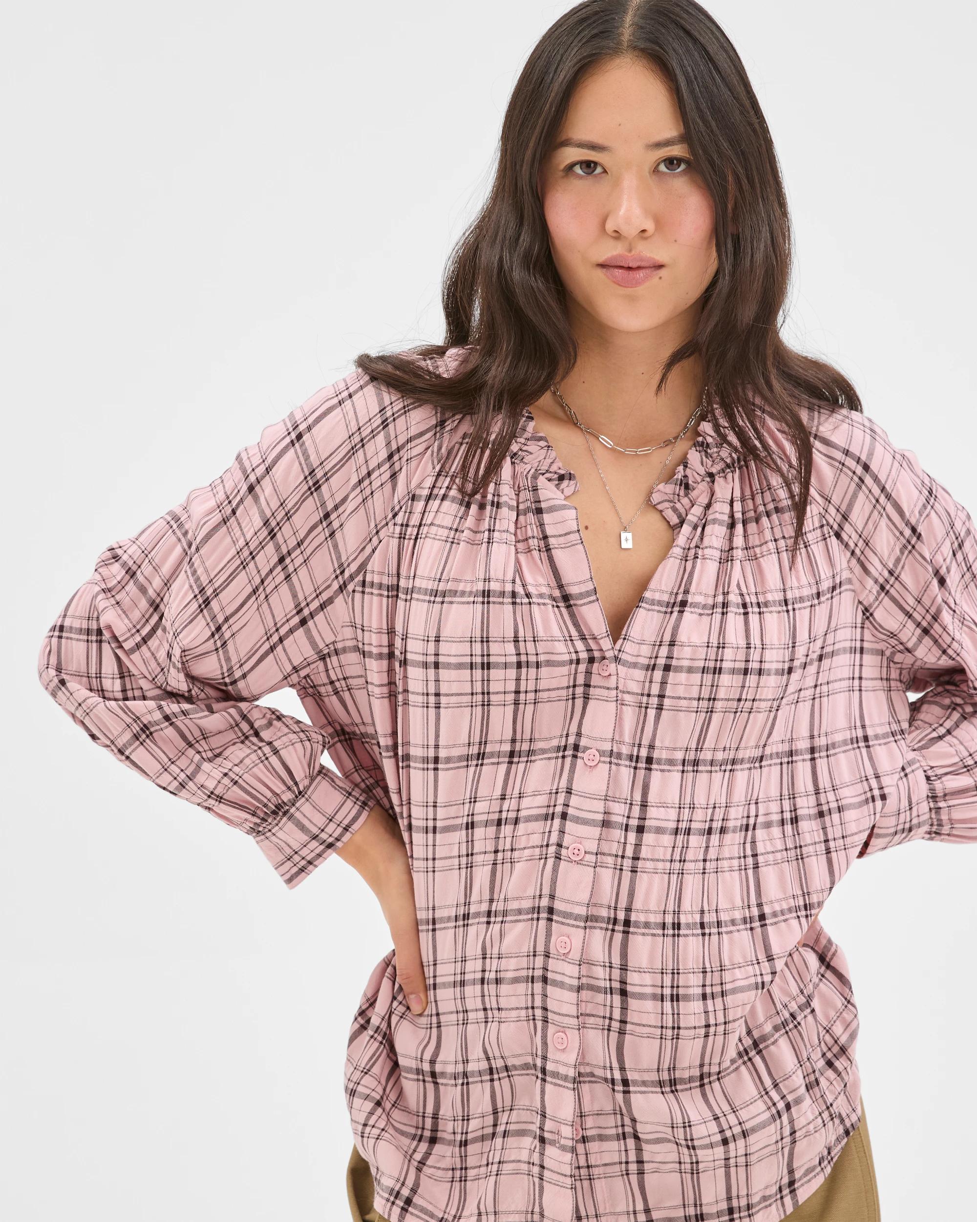 3 Target Woman Long Sleeve Romantic Blouse CHECK, 3 of 7