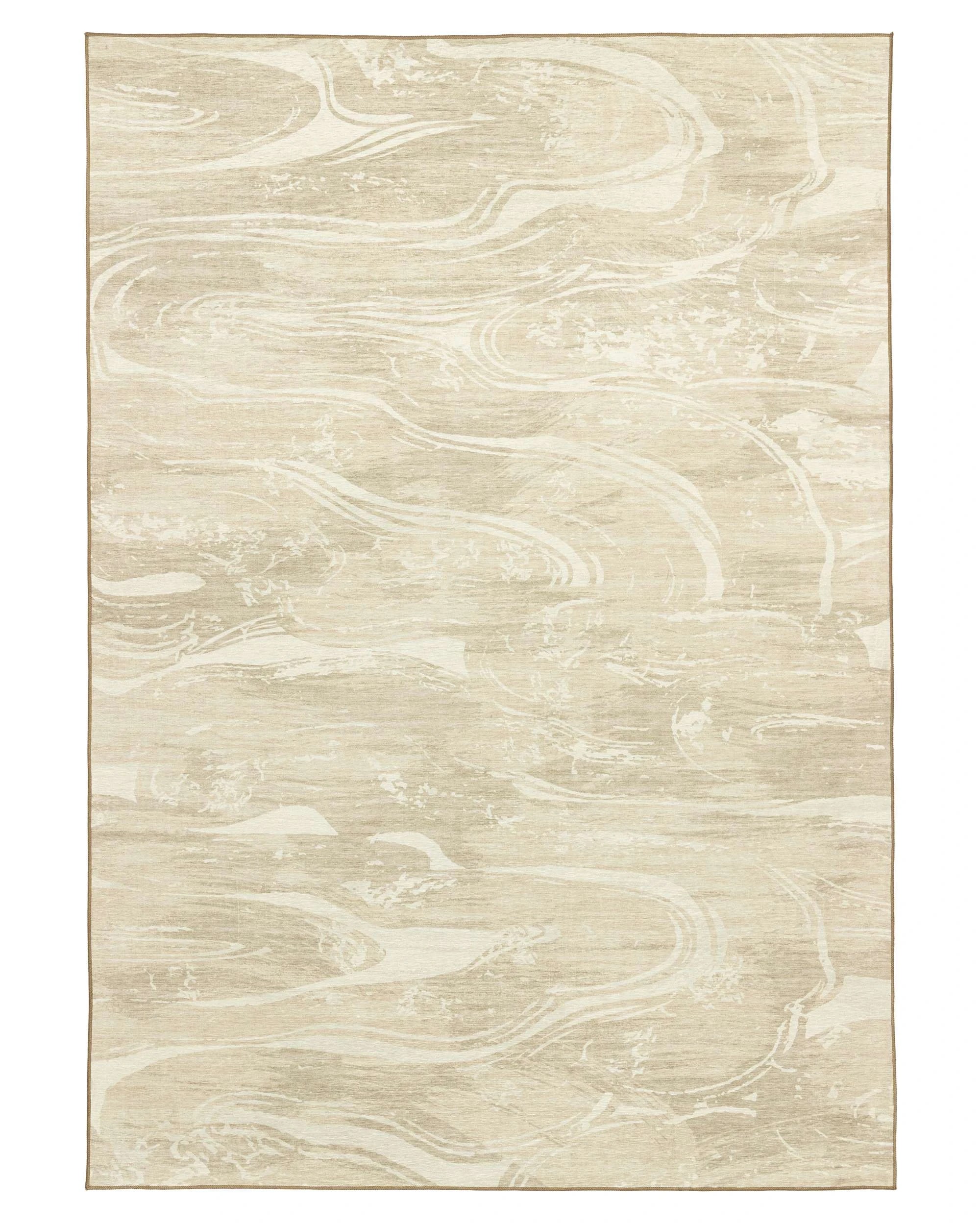 1 Loopsie Marrowstone Marble Washable Indoor Outdoor Rug-230cm x 160cm - Beige, 1 of 8