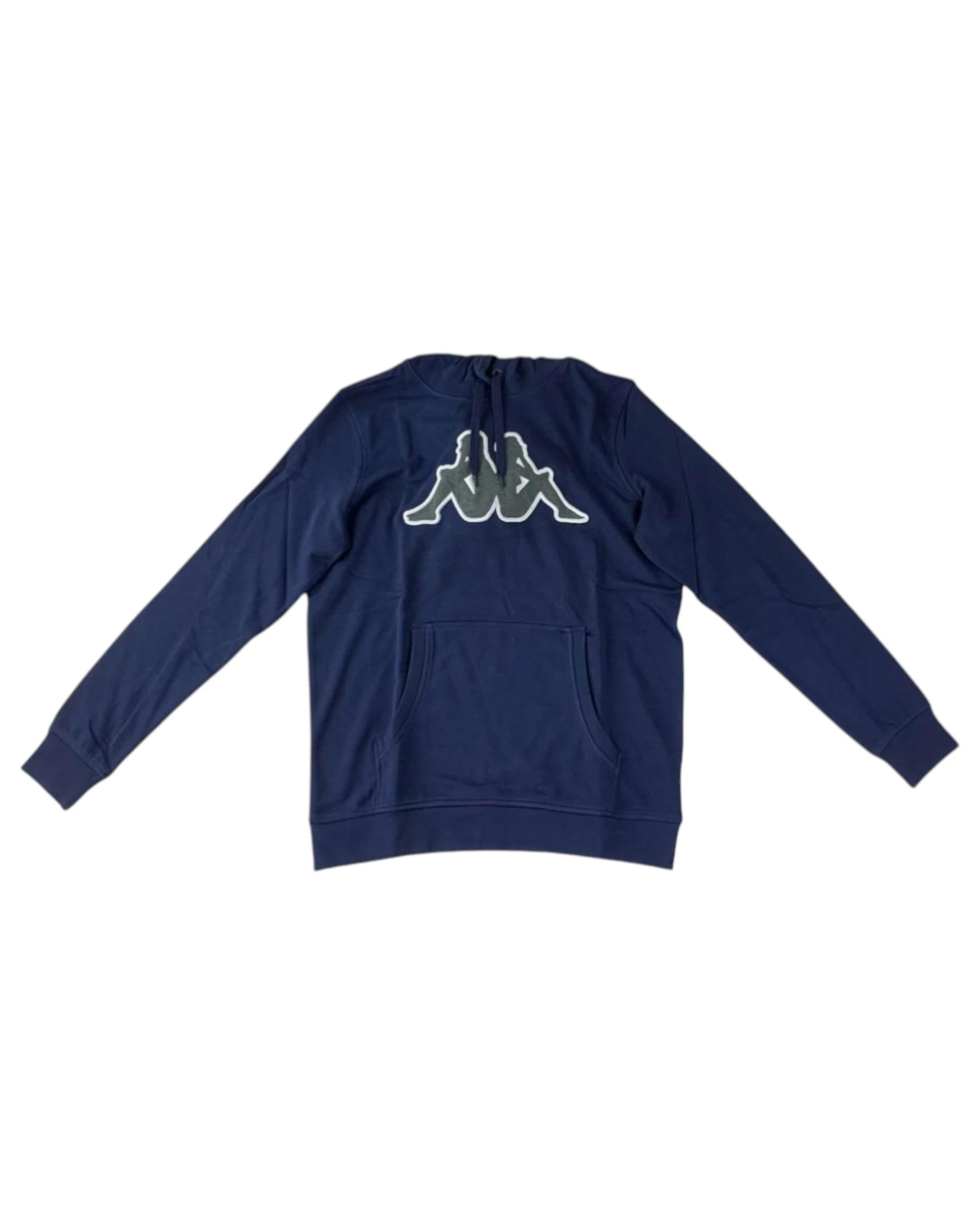 1 Kappa Mens Logo Tairiti Hooded Sweater 922 Pullover Hoodie Blue/Grey Blue/grey, 1 of 5