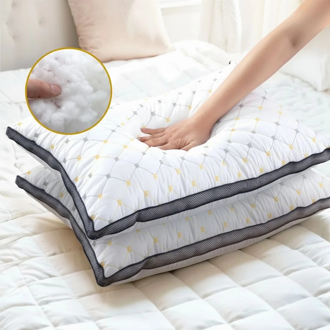 4 Giselle 2pcs Pillows Microfibre - Multi, 4 of 6