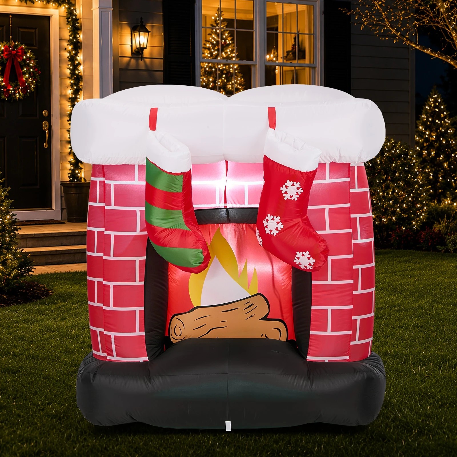 3 Tinseltown 1.5M Christmas Inflatable Fireplace LED Light Indoor Outdoor Decor - Multi, 3 of 8