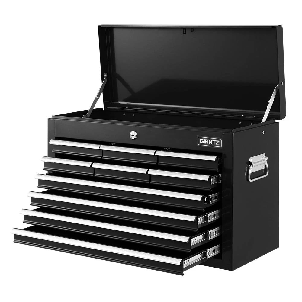 1 Giantz 10 Drawer Tool Box Cabinet Chest Toolbox Storage Garage Organiser - Black, 1 of 7