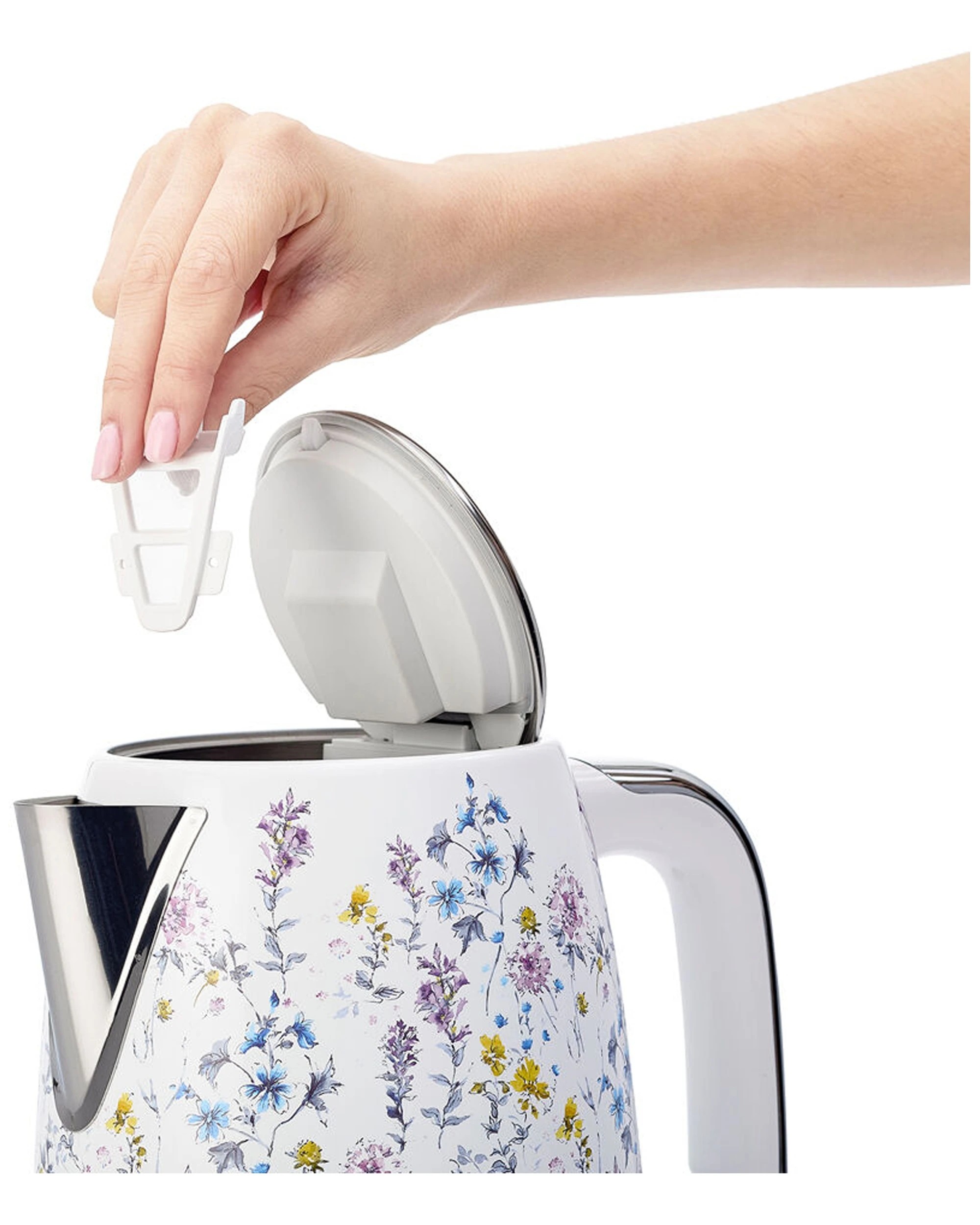 6 LAURA ASHLEY 1.7L Jug Electric Kettle Stainless Steel Quick Boil Filter
 - white, 6 of 7