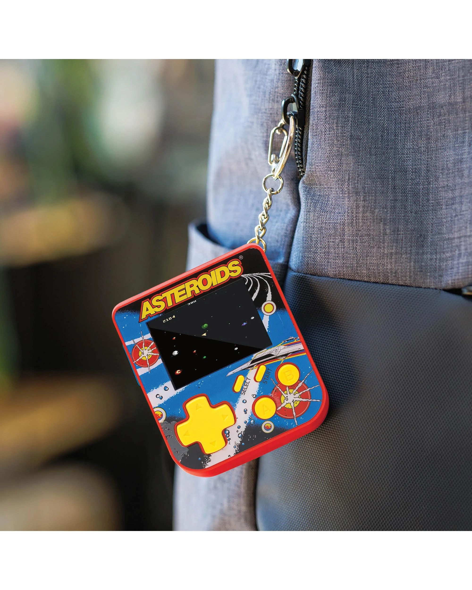 4 Super Micro Asteroids Gamer Keychain, 4 of 5