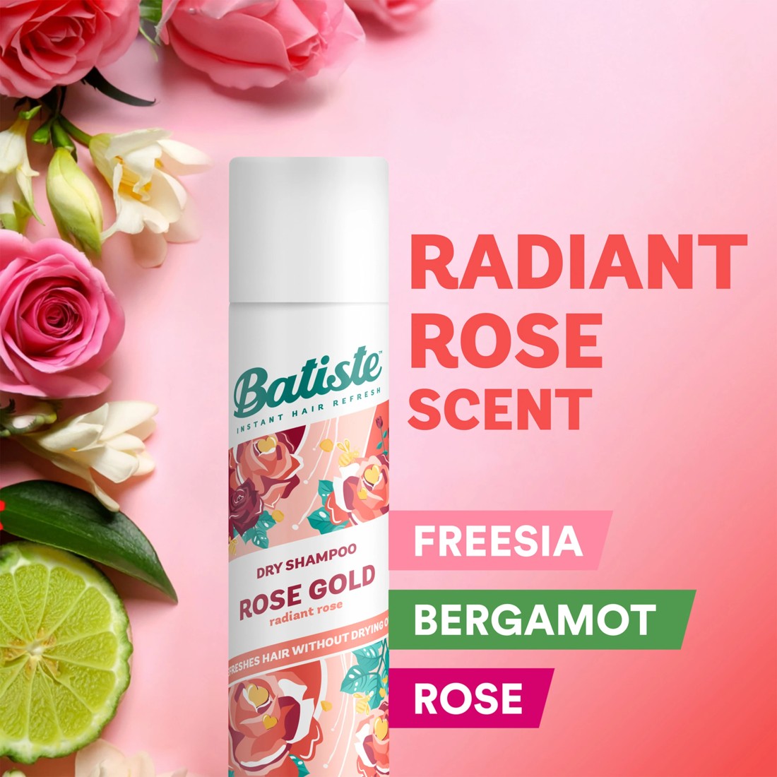 4 Batiste Instant Hair Refresh Dry Shampoo 200ml - Radiant Rose, 4 of 10