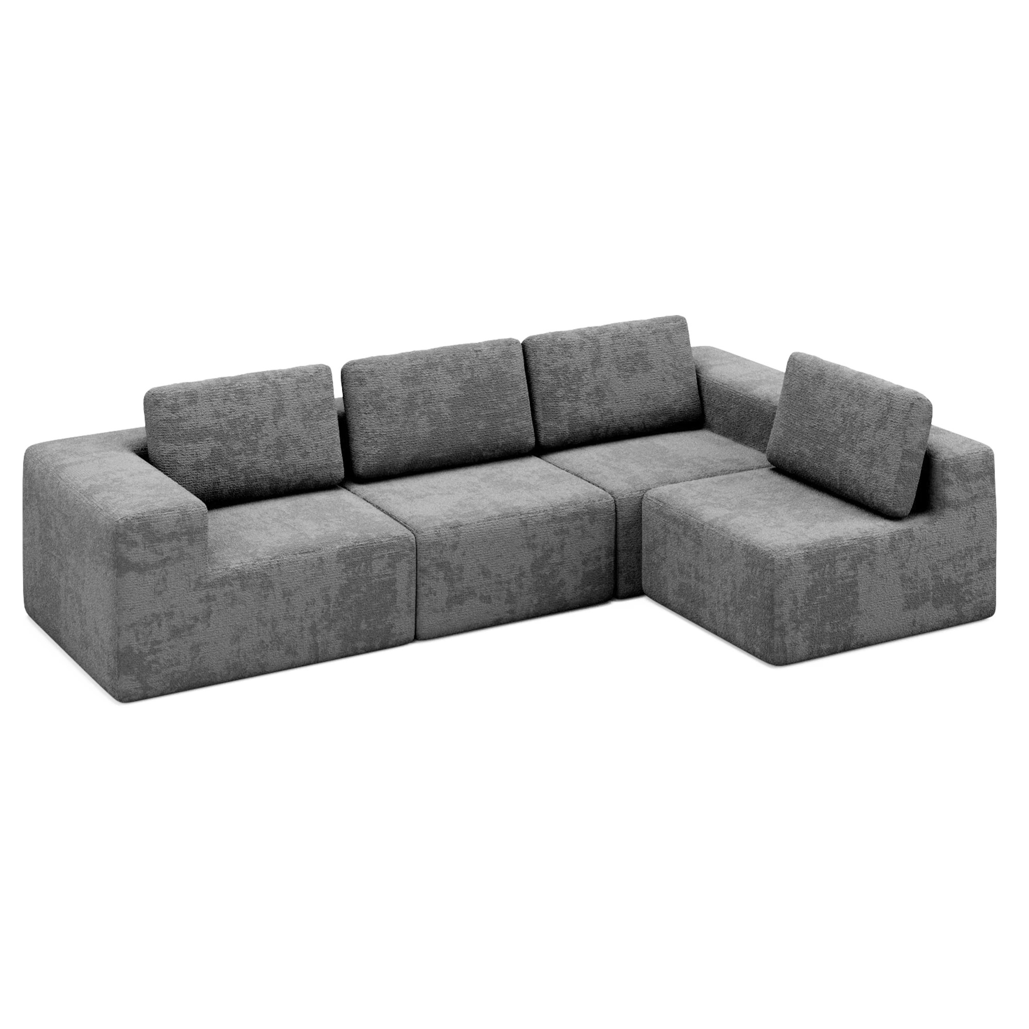 1 Advwin 340cm 4 Seater Sofa Modern Modular Sectional Couch No Assembly- Grey, 1 of 9