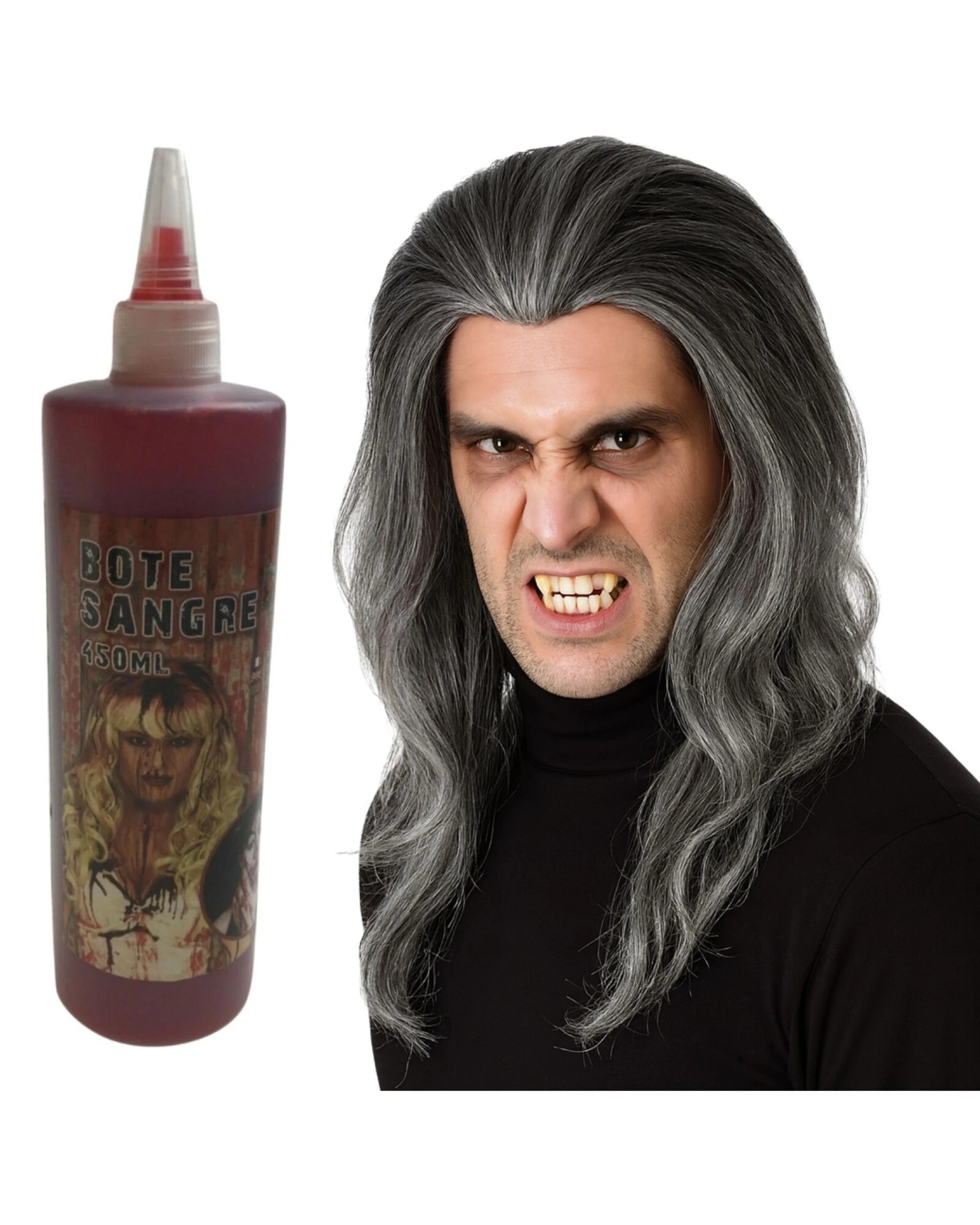 1 BR Costumes Gothic Vampire Costume Set with 450ml Bottle of Fake Blood, 1 of 4