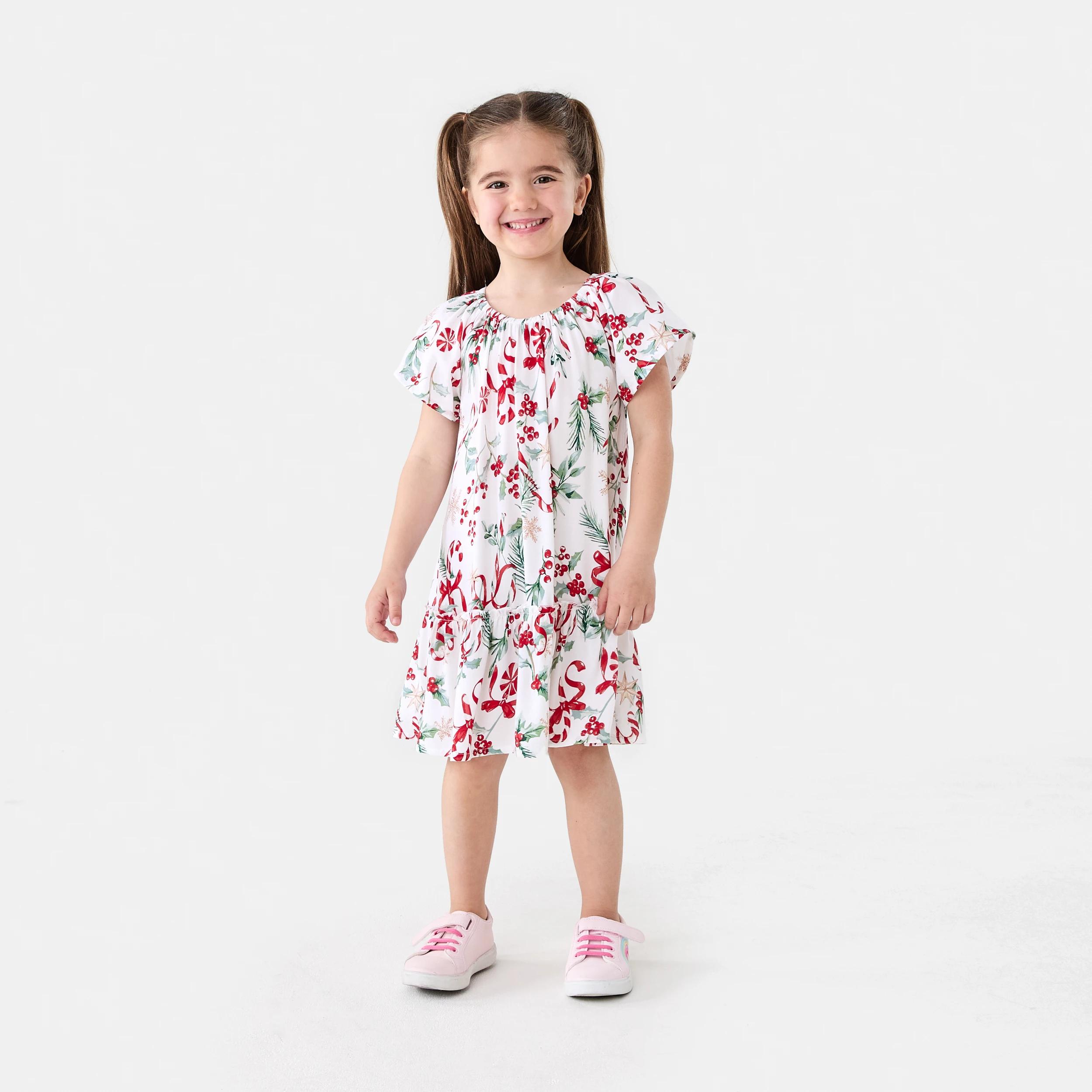 7 Christmas Viscose Dress White Cane, 7 of 8