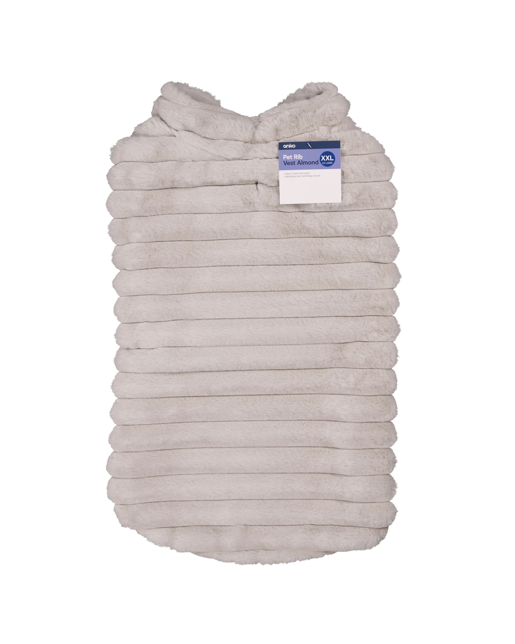 9 Pet Ribbed Vest - Extra Extra Large, Almond, 9 of 9