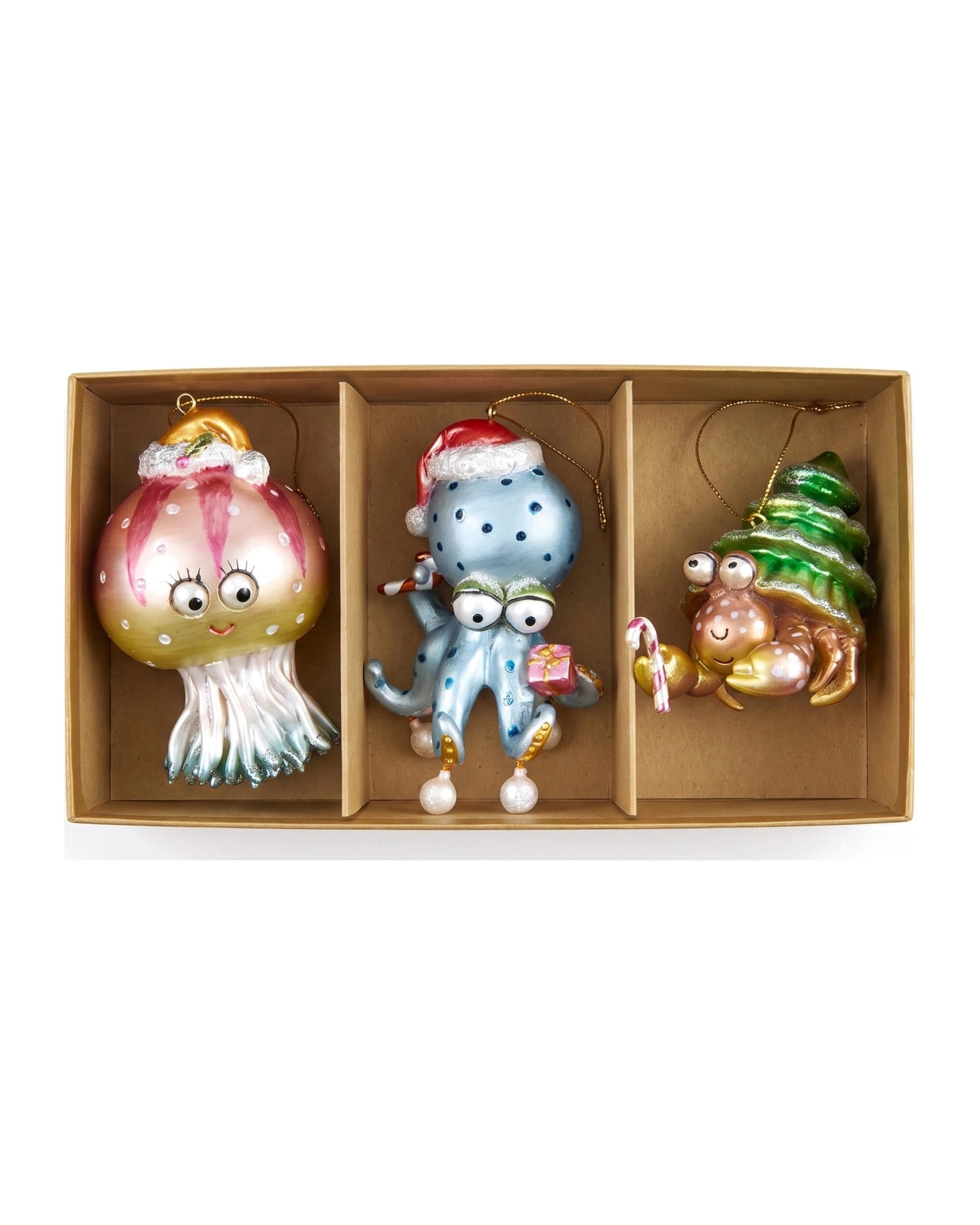 3 Christabelle Set of 3 Sea Animal Christmas Ornaments, Resin, 6.5-7.5 cm - Multi, 3 of 5
