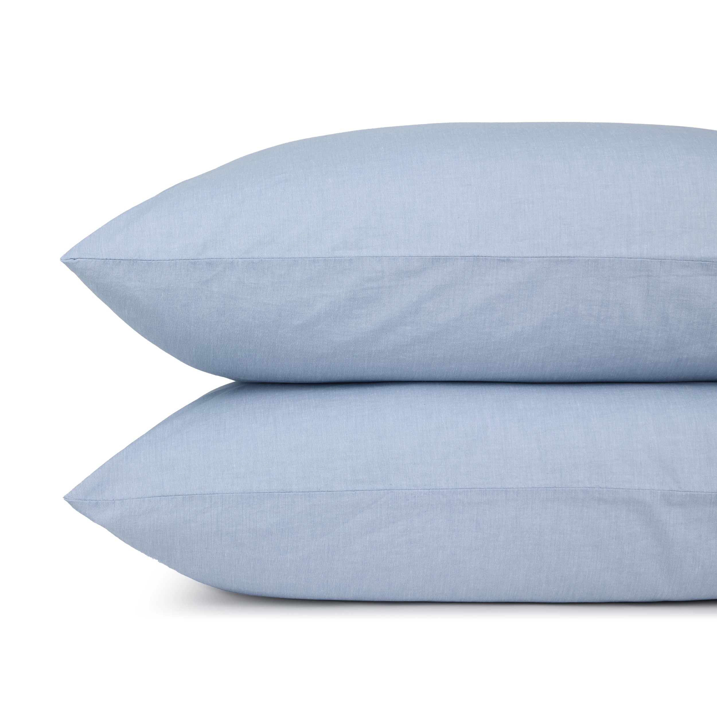 2 Stonewashed Chambray Cotton Sheet Set - King Bed, Denim, 2 of 7