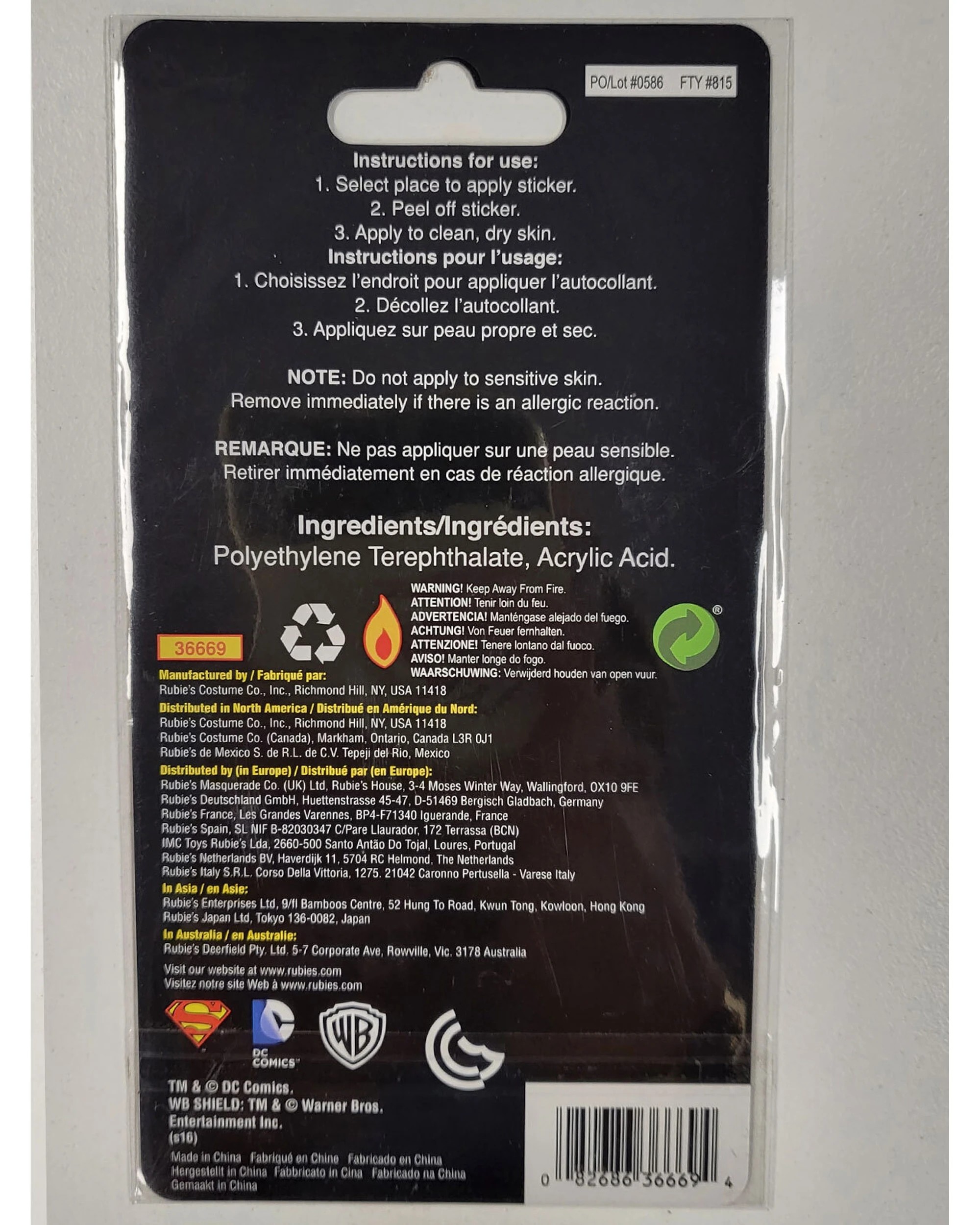 3 DC Comics Supergirl Glitter Sticker Tattoo Costume Accessory - Multi, 3 of 3