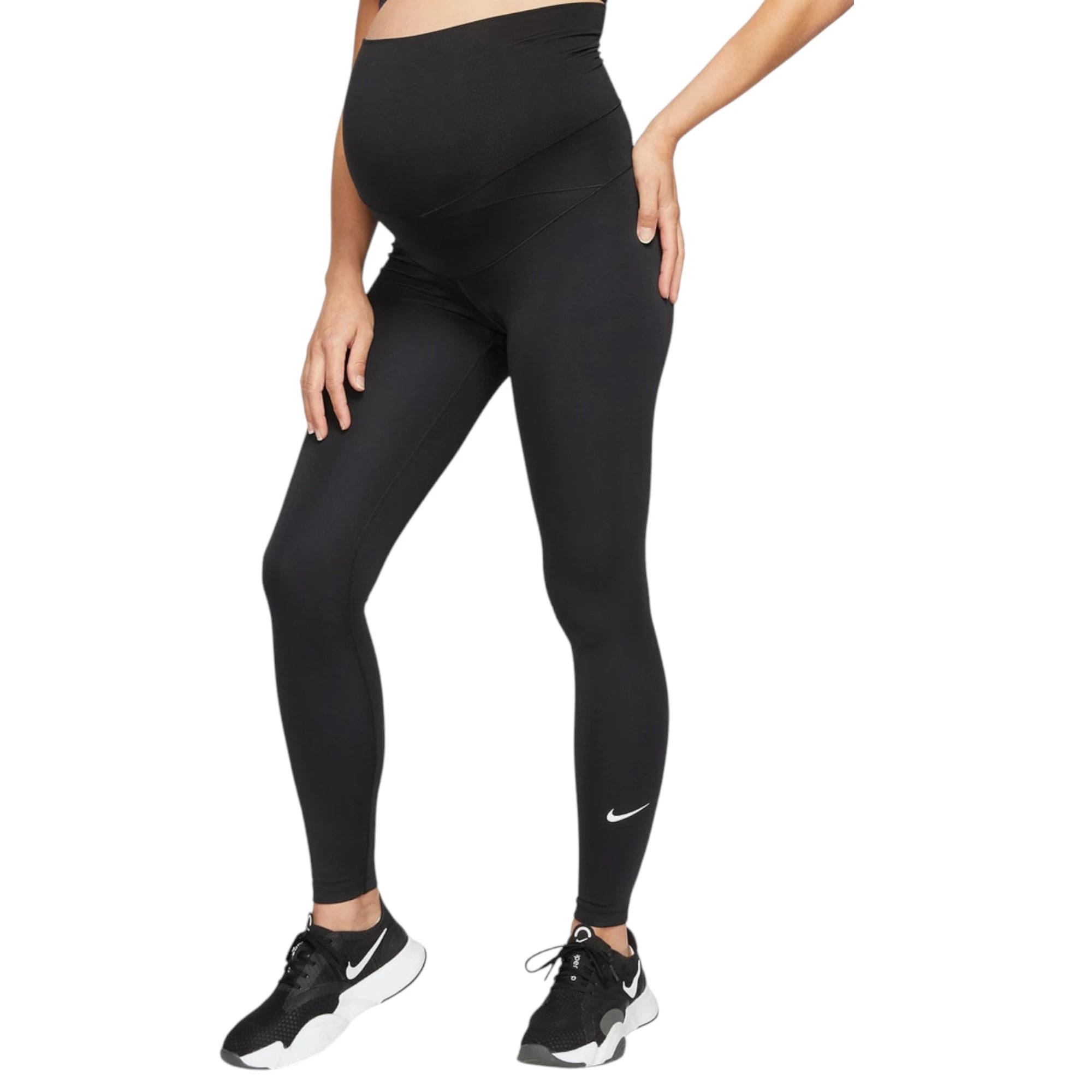 3 Nike Womens One High-Waisted Black Leggings (Maternity) BLACK, 3 of 5