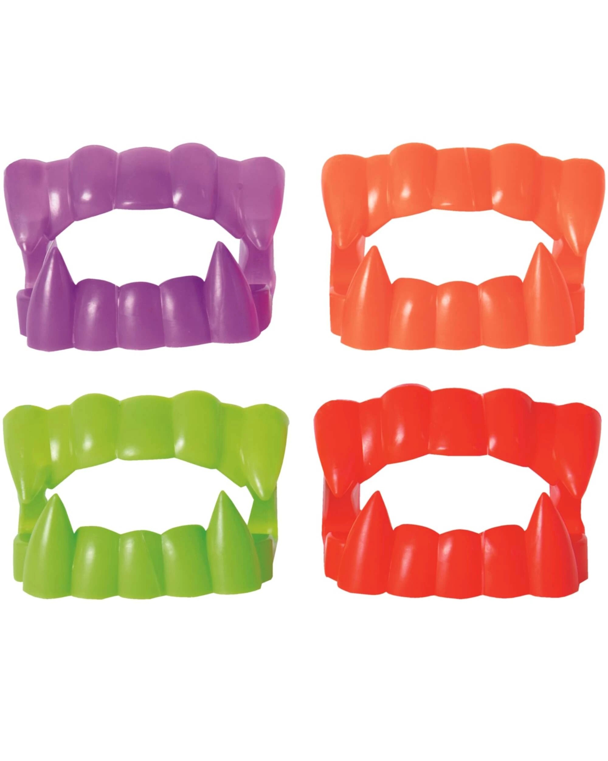 1 Meteor Neon Vampire Teeth Pack of 12 - One Size - Multi, 1 of 3