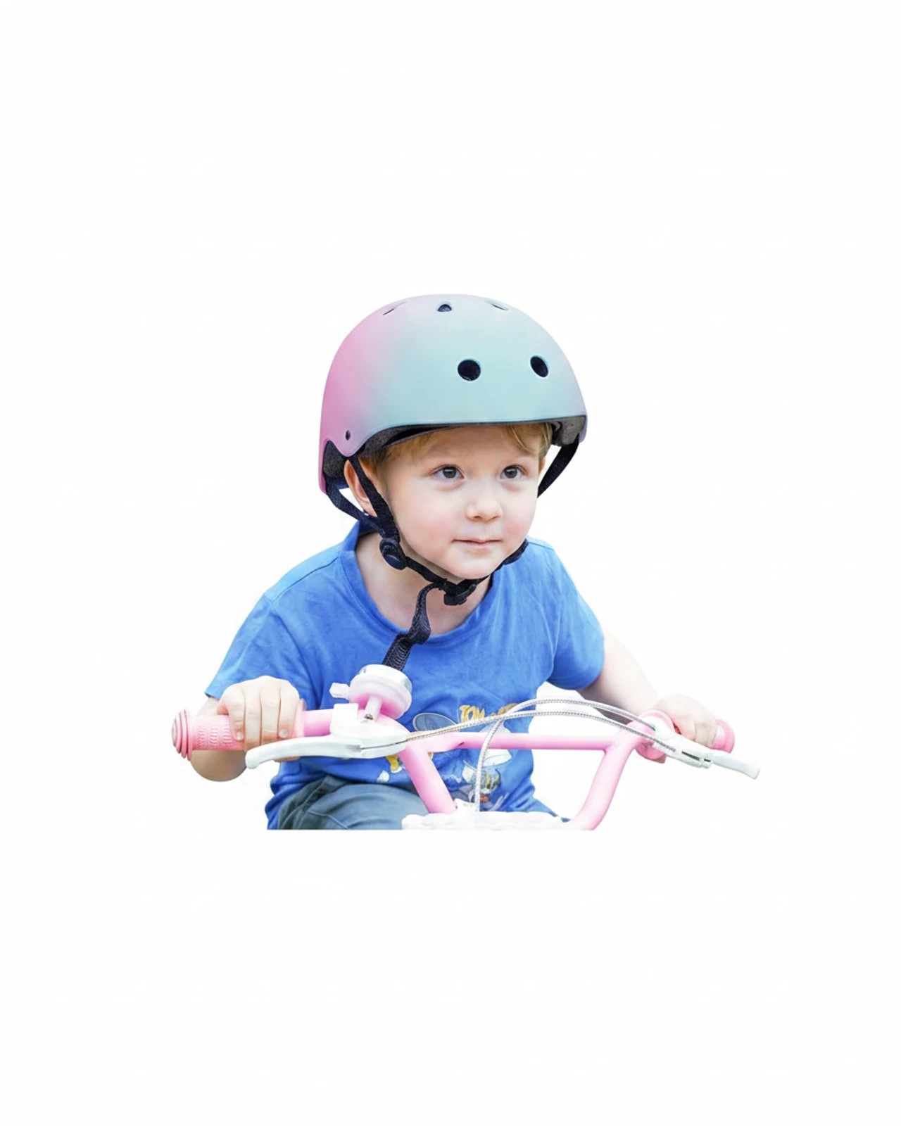 2 OutdoorMaster Kids Bike Helmet Adjustable Multi-Sport Skateboard Helmet Blue Pink Gradient S - Pink, 2 of 6