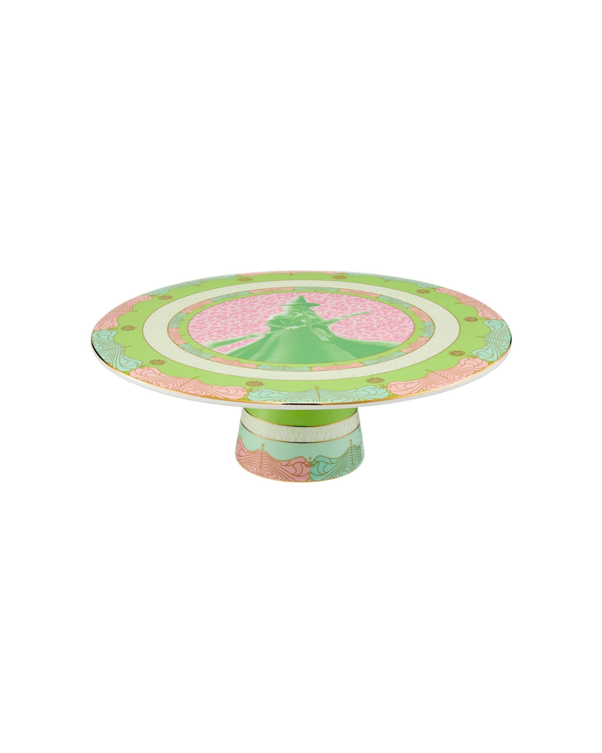 2 Maxwell & Williams Wicked Goes Good Footed Cake Stand 28cm Porcelain Elphaba - Green, 2 of 4