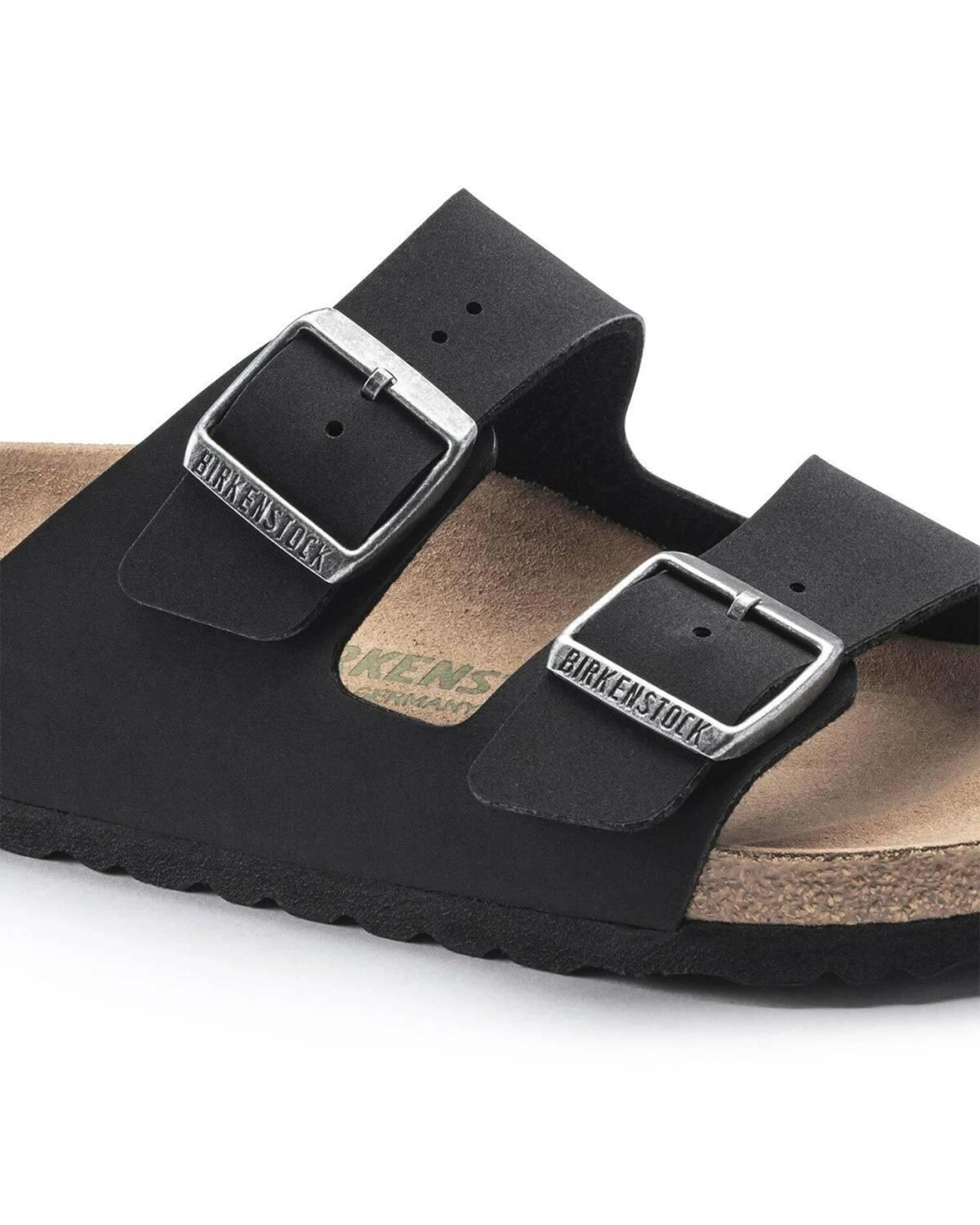 5 Birkenstock Arizona BirkiBuc Vegan Sandals Regular Width BLACK, 5 of 6