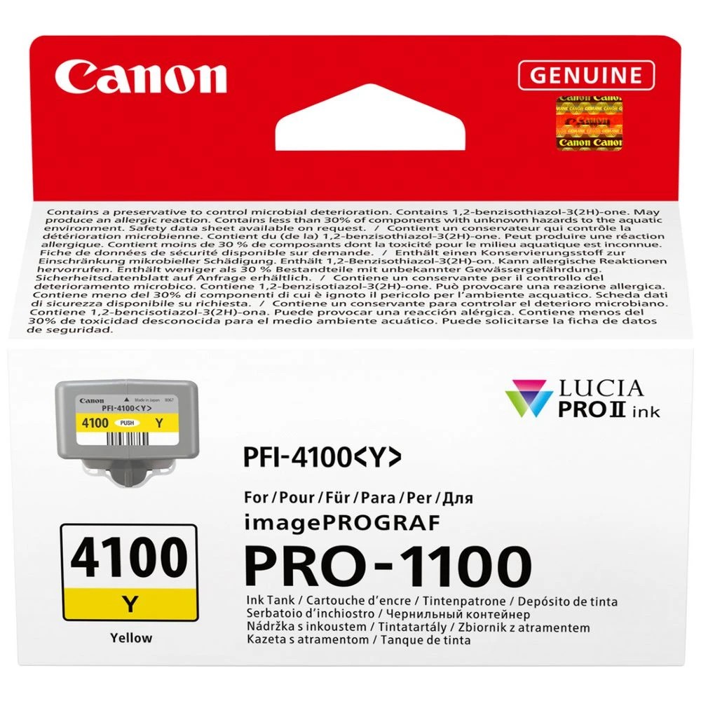 1 Canon PFI-4100 Yellow Ink, 1 of 3
