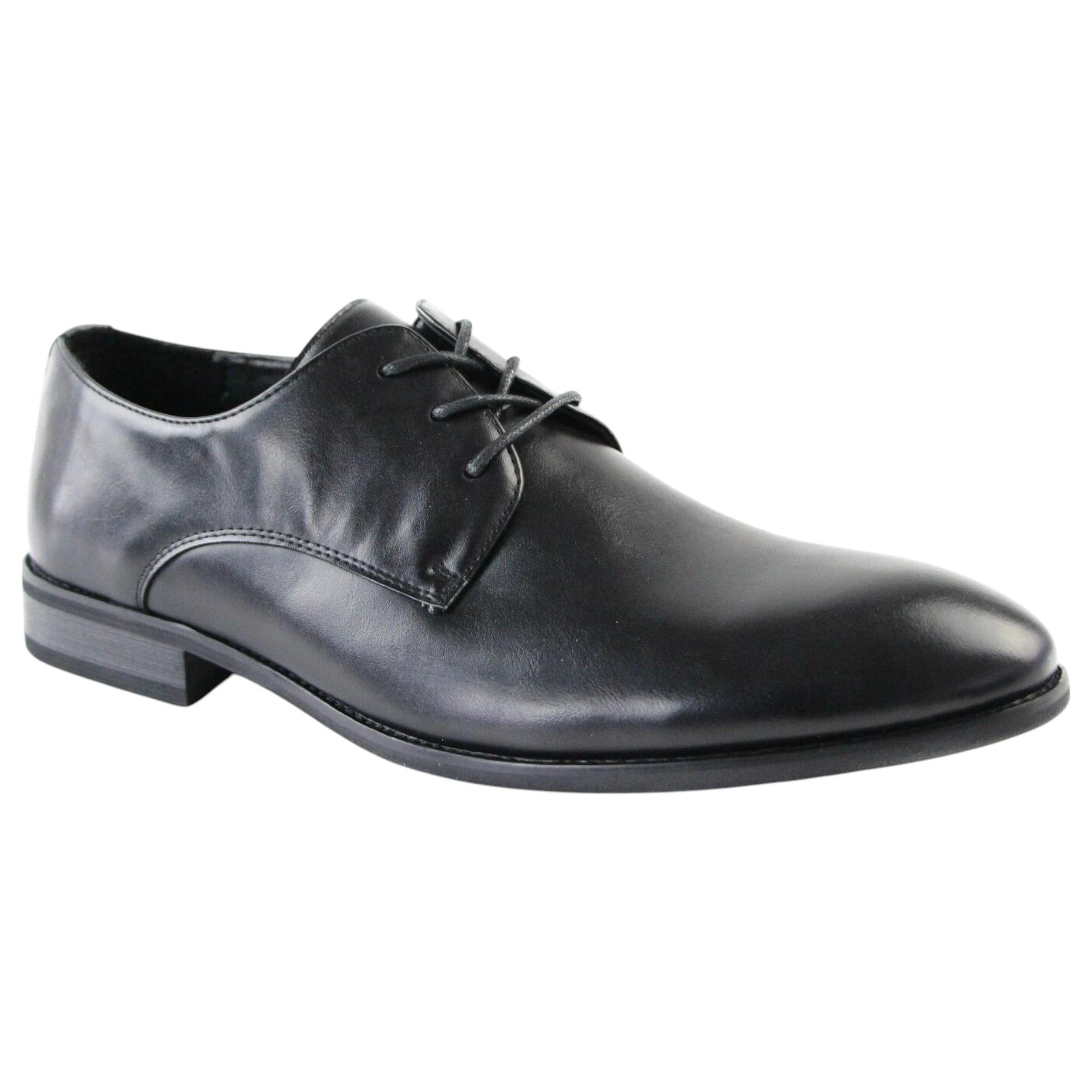 1 Zasel Mens Bert Shoes Synthetic Leather Lace Up Dress Casual Wedding BLACK, 1 of 3